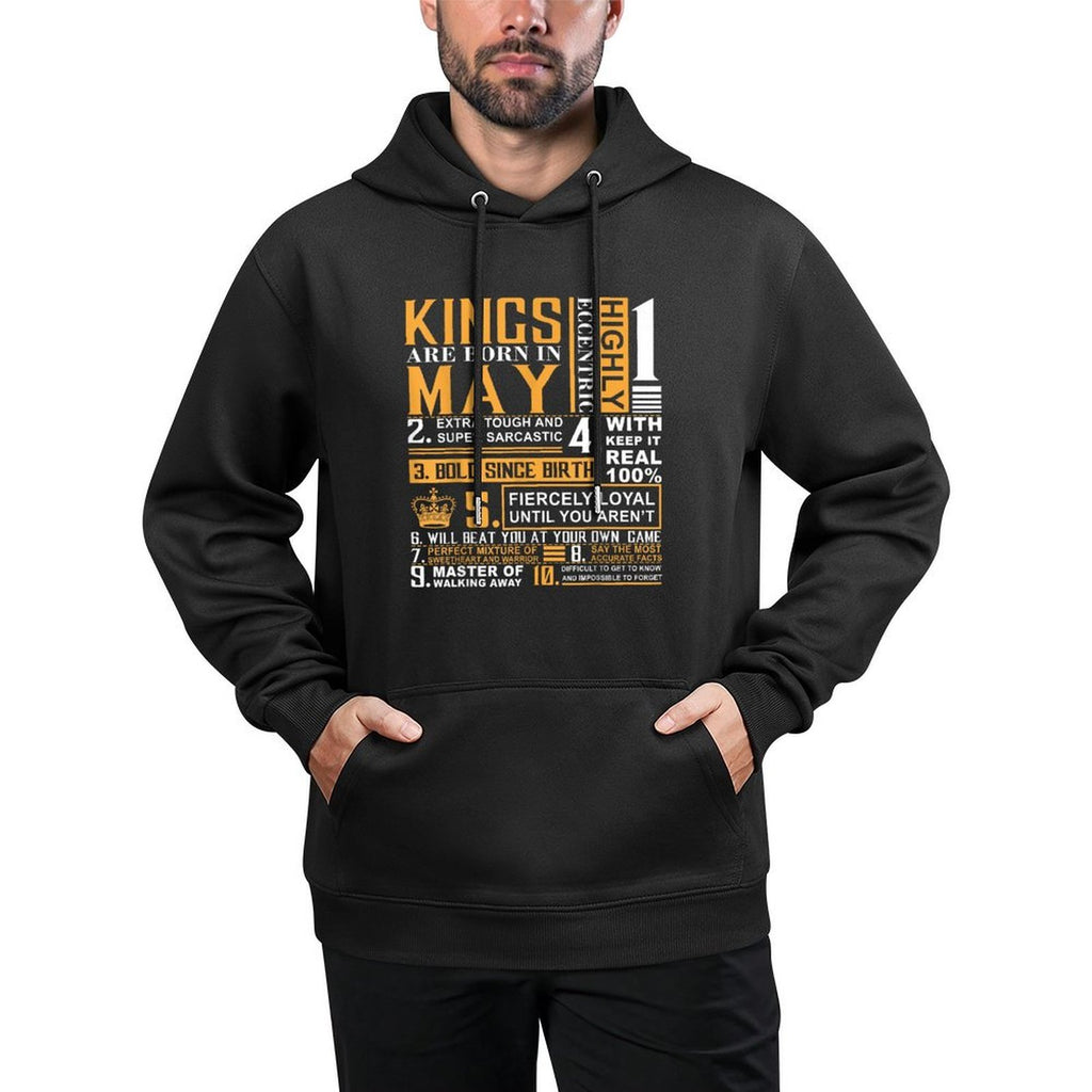 May Birthday Gifts - Kings Are Born In May Shrink-Resistant Hoodie