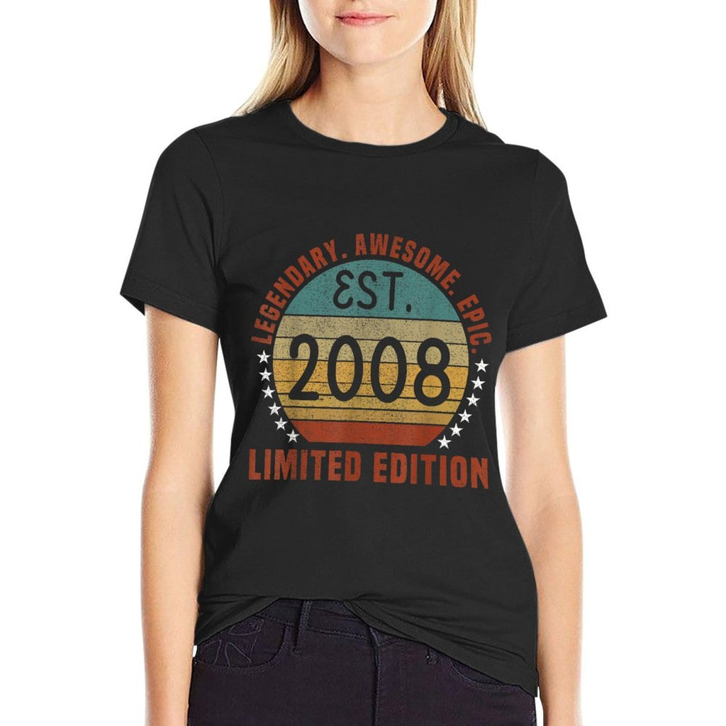 Est. 2008 Vintage 2008 Limited Edition 14th Birthday  Relaxed-fit T-Shirt