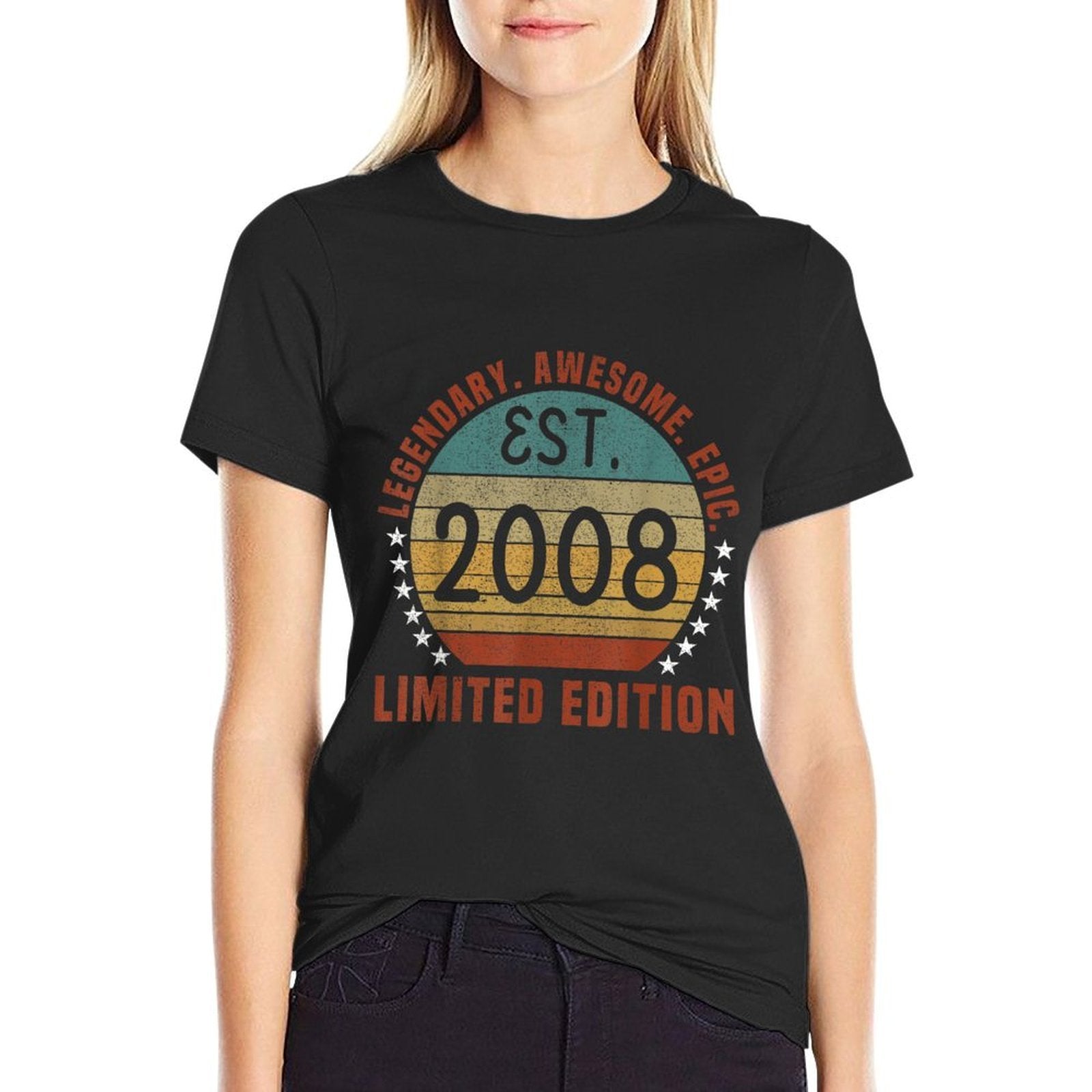 Est. 2008 Vintage 2008 Limited Edition 14th Birthday  Relaxed-fit T-Shirt