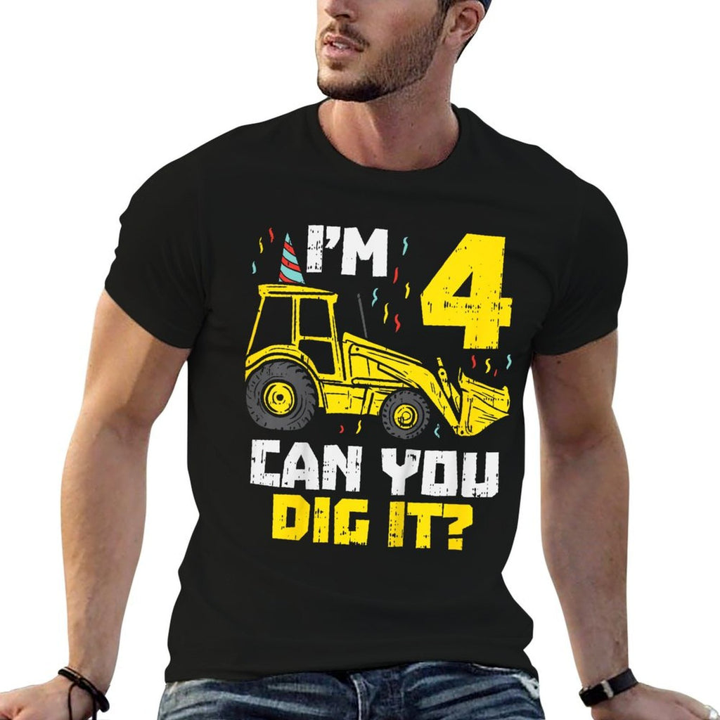 Kids 4 Can You Dig It Construction Truck 4th Birthday Boys Gift  Quick-drying T-Shirt