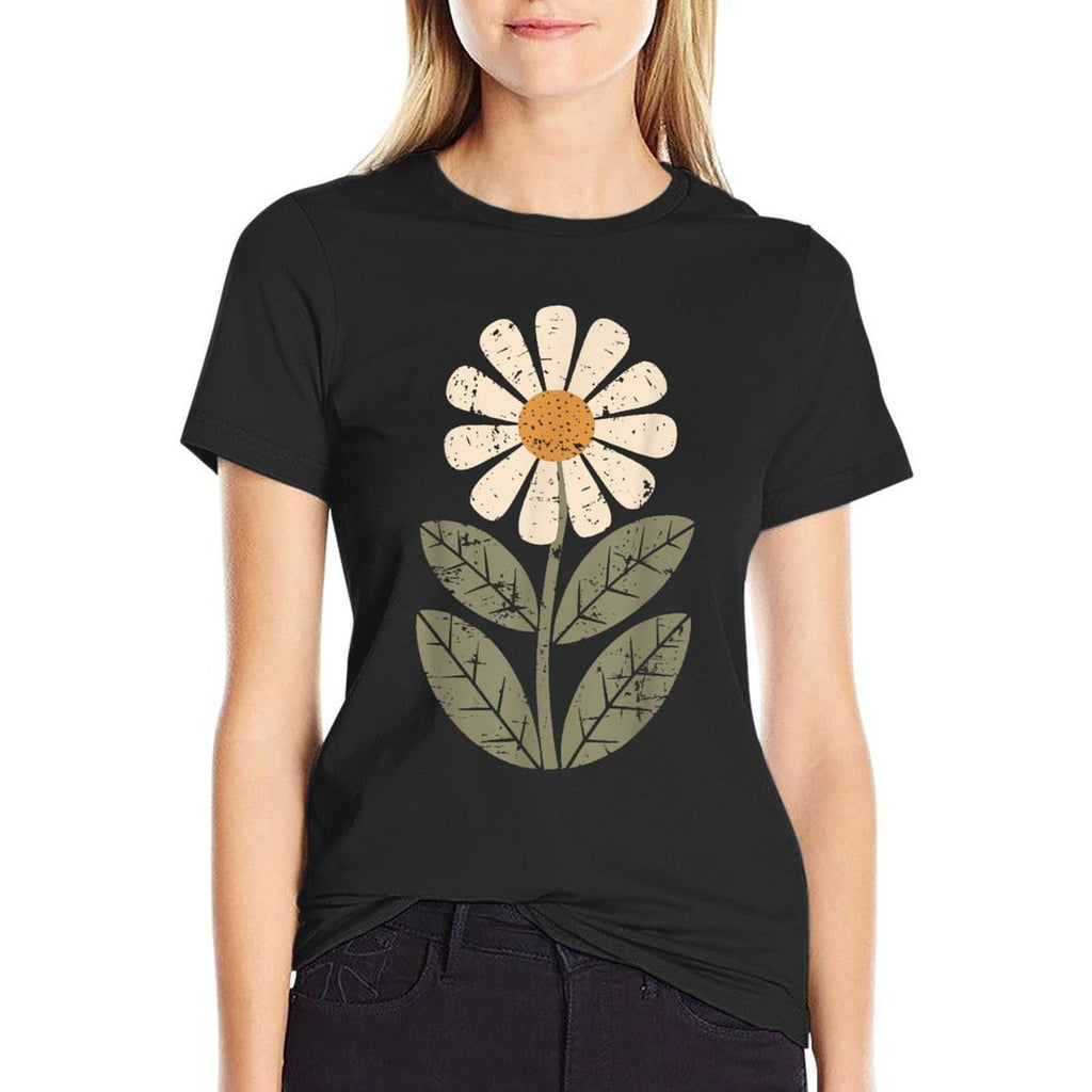 Daisy Flower Vintage Boho Art Floral Botanical Wildflower  Affordable Price T-Shirt