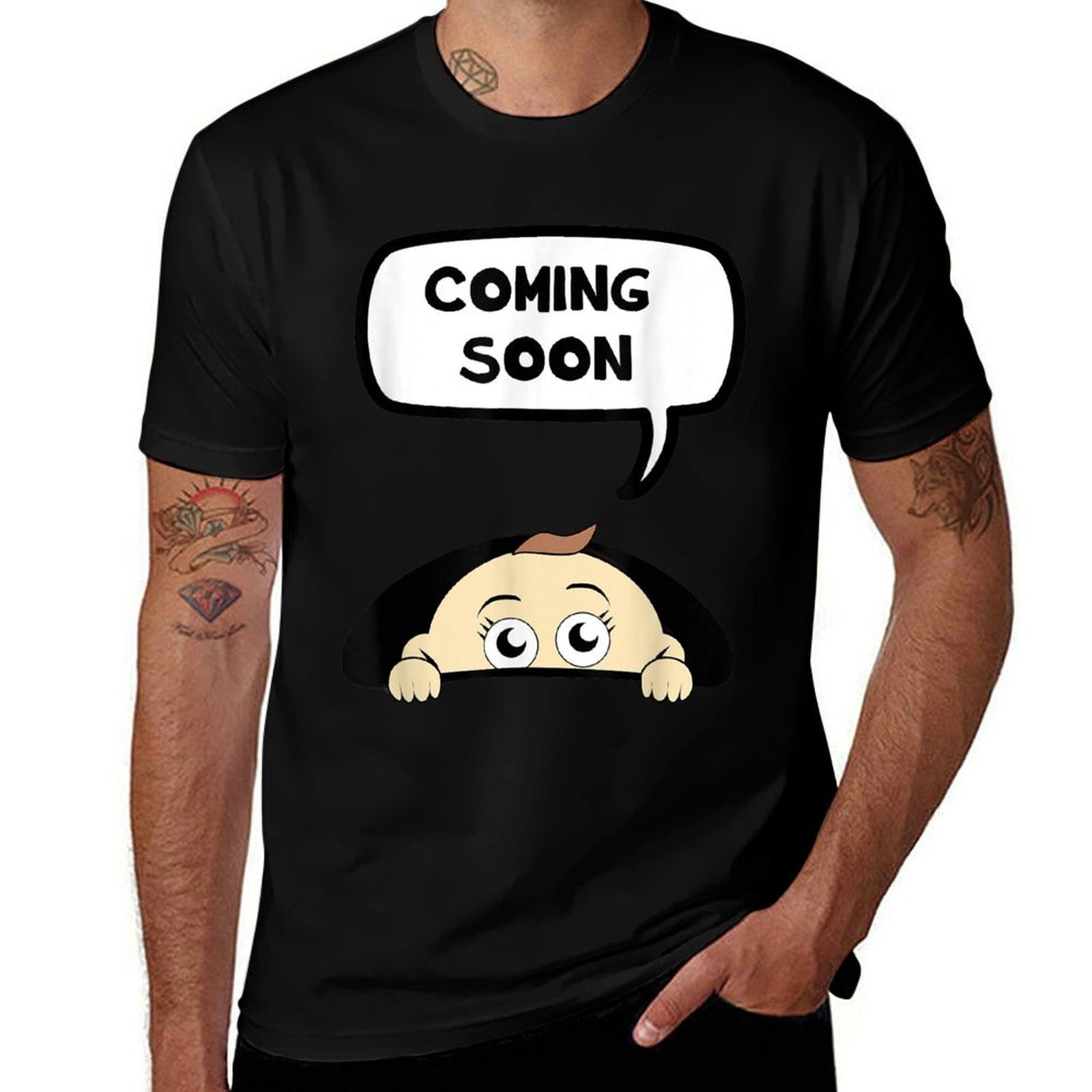 Coming Soon Baby Pregnant Pregnancy Mom Mother Gift  Wrinkle-resistant T-Shirt