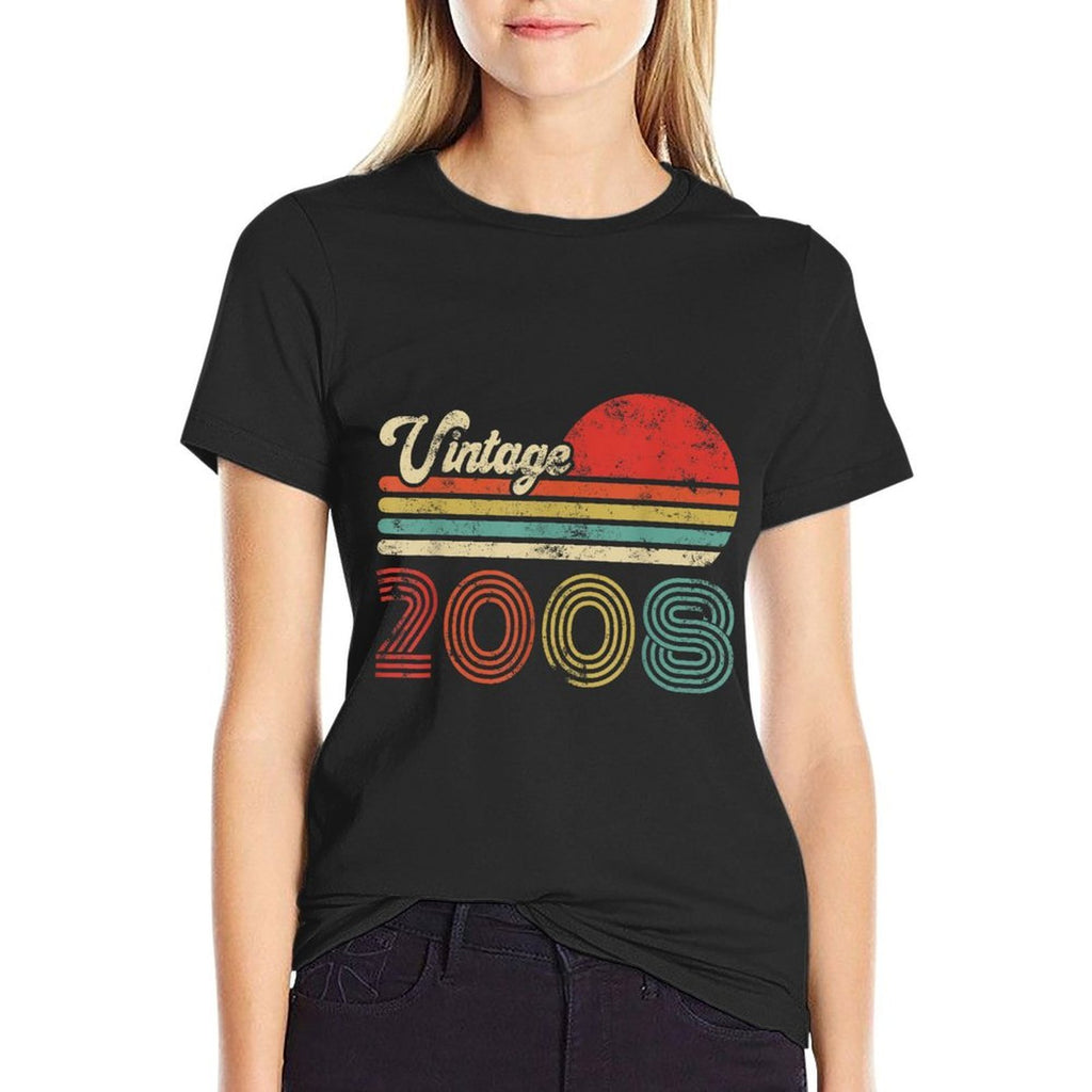 17 Year Old Birthday Vintage 2008 17th Birthday  Cotton T-Shirt