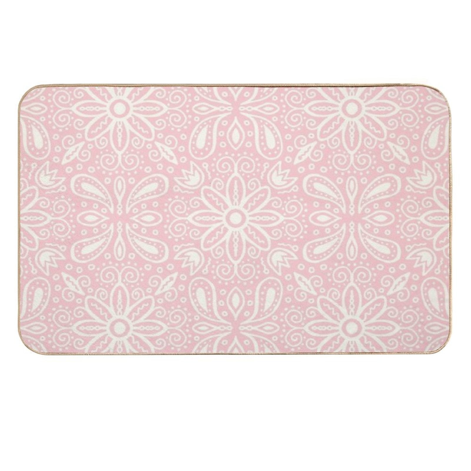 Pink Paisley Pattern  Dirt-Trapping Bath Mat