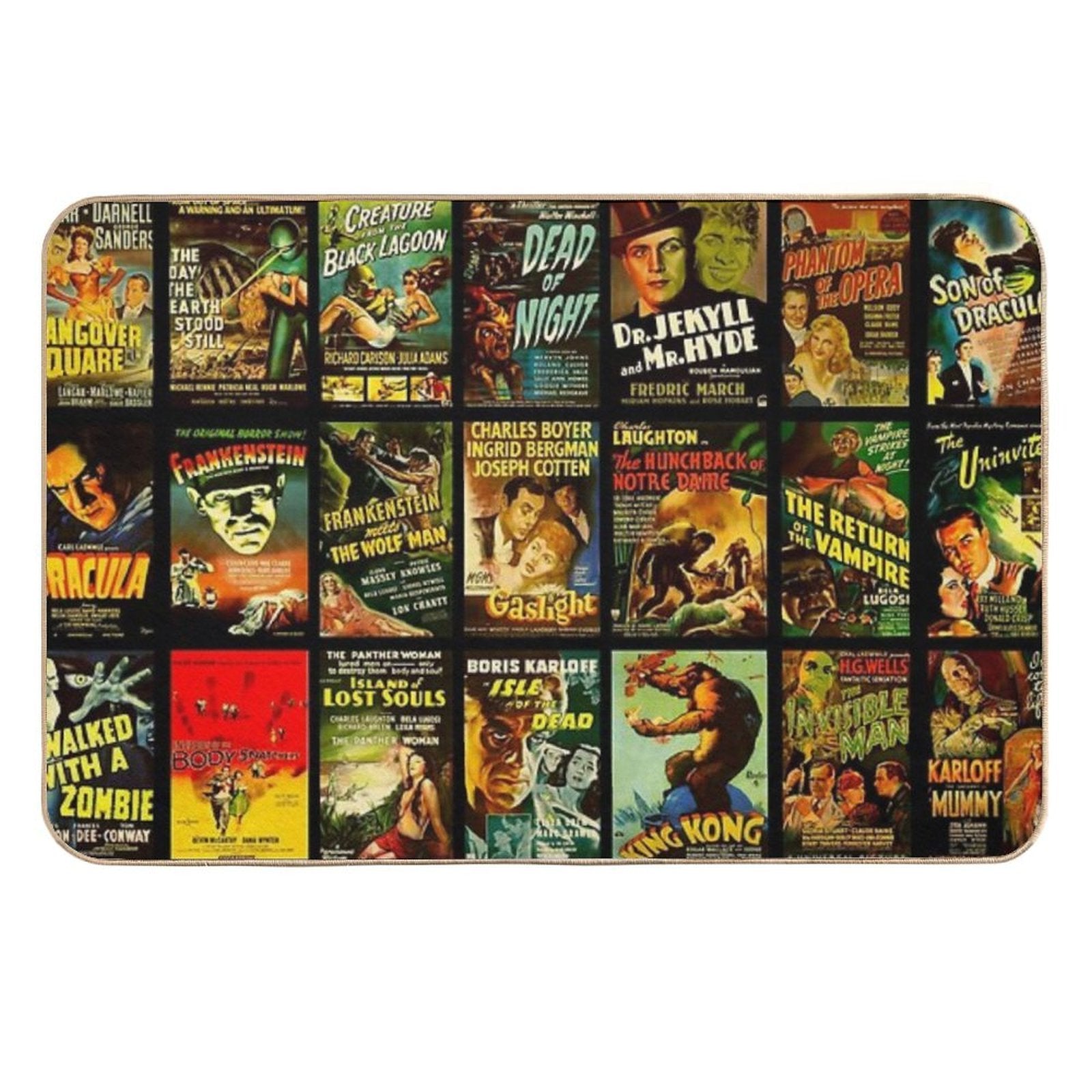 Vintage Classic Horror Monster Movie Posters  Rapid-Drying Bath Mat