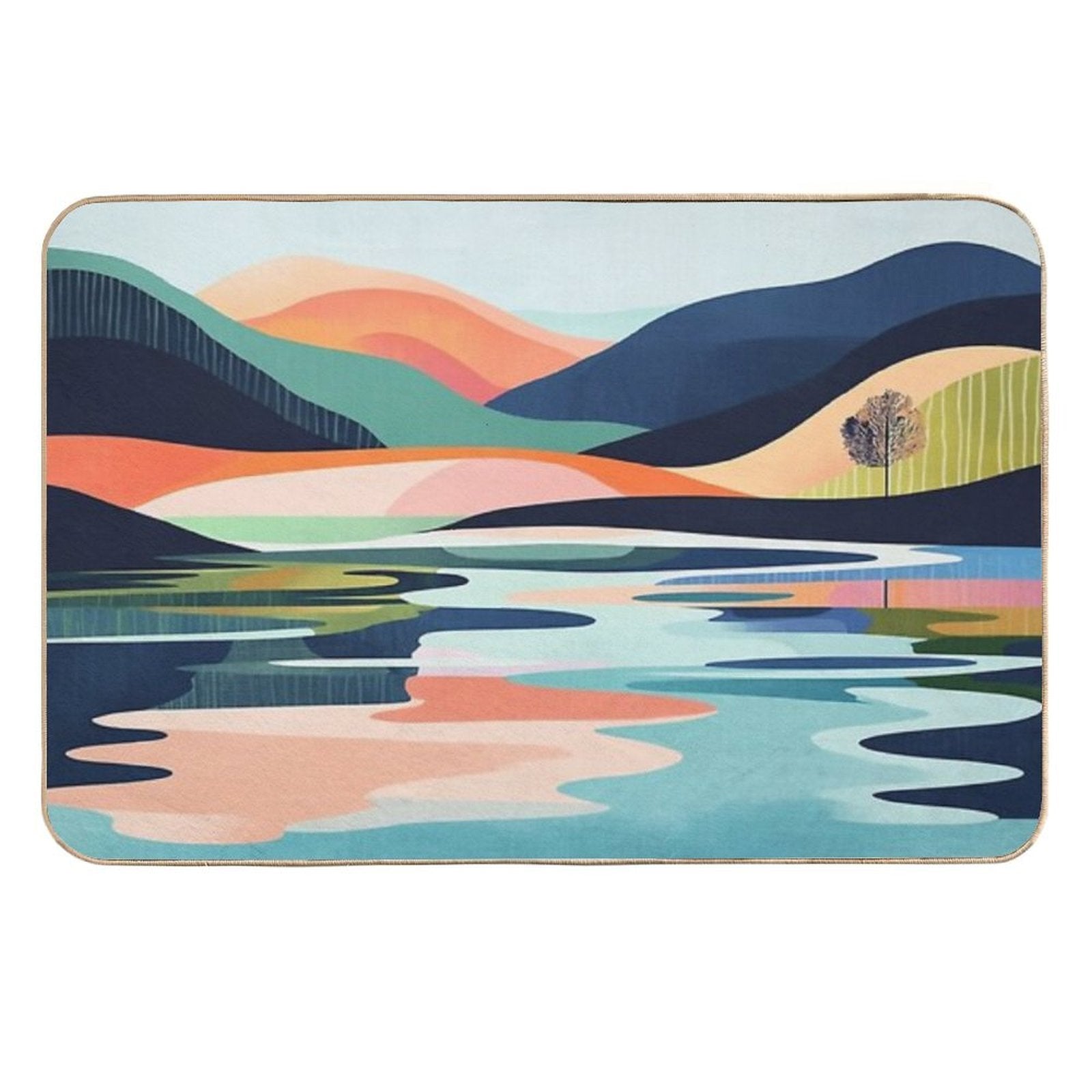 Minimalist Landscape  Easy To Clean Bath Mat