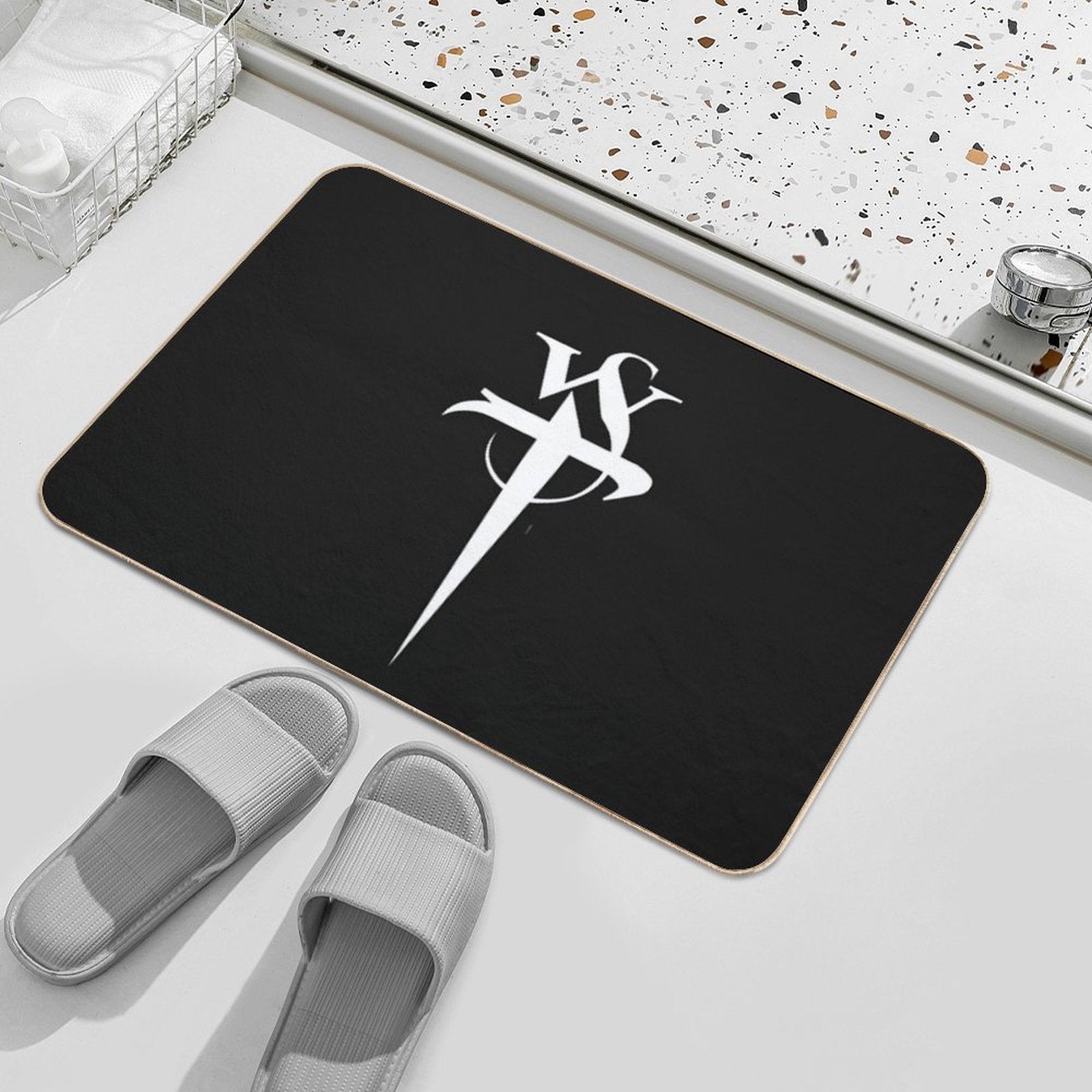 Stabbing Westwared Classic Dagger Logo  Easy Maintenance Bath Mat