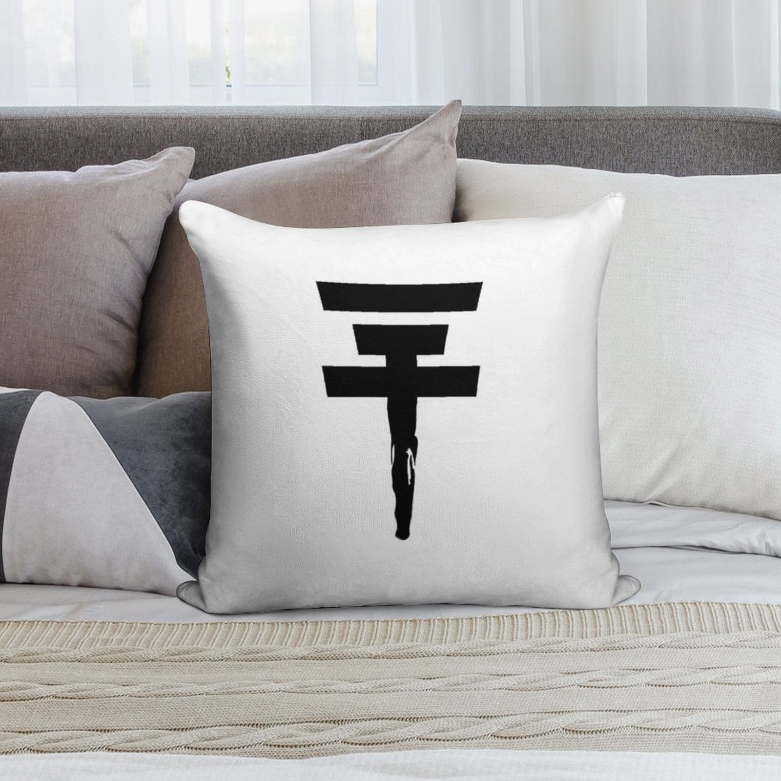 Tokio Hotel Logo (black, Once) Soft Ultra-Soft Texture Throw Pillow
