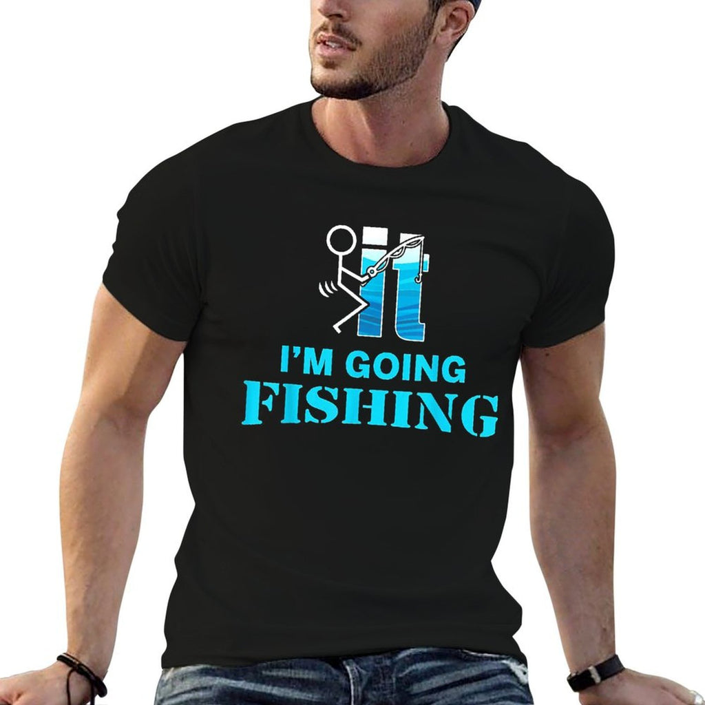 F-uck It Im Going Fishing  Heathered Texture T-Shirt