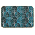 Art Deco Waterfalls  Textured Teal & White  Repositionable Bath Mat
