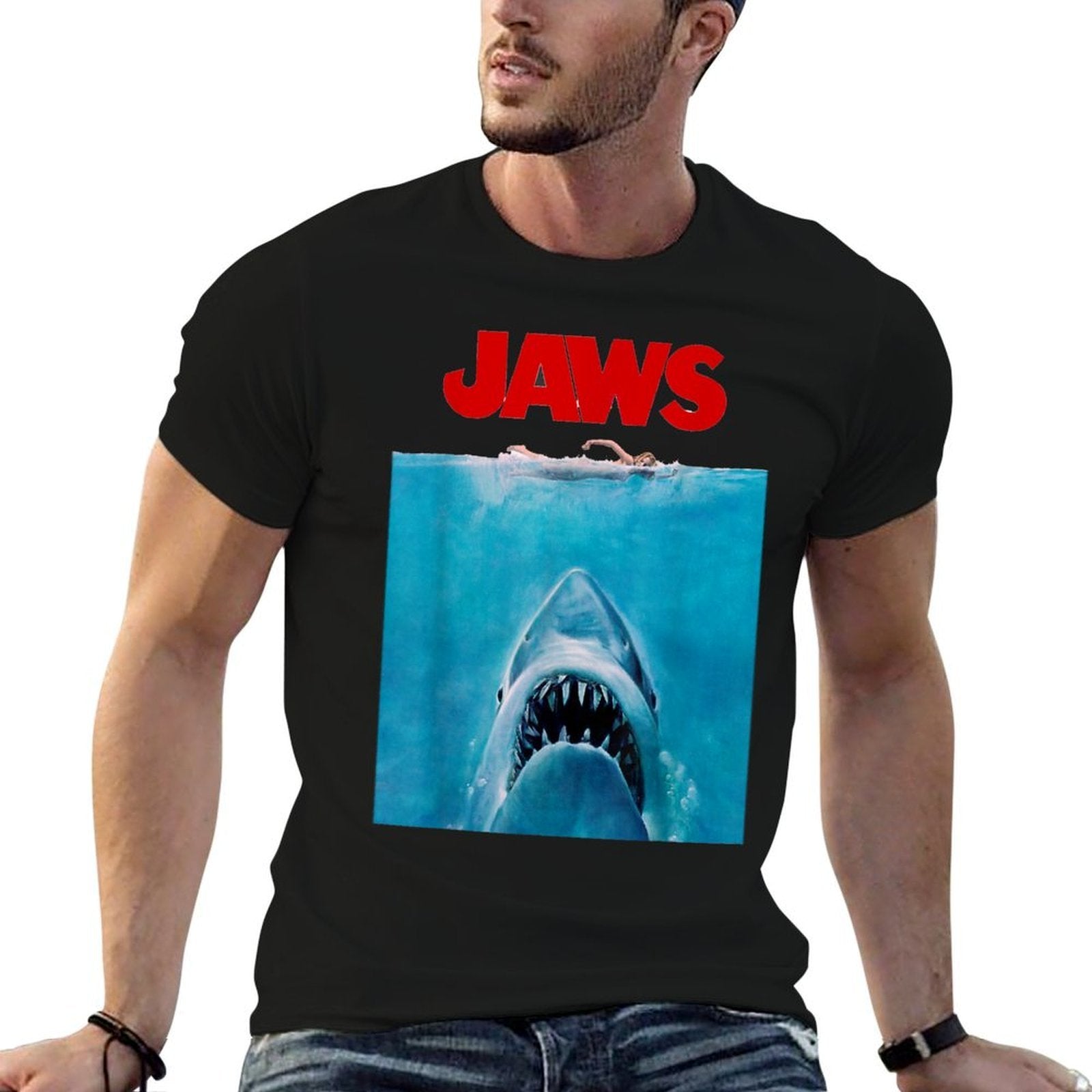 Jaws Oversize Poster  Stretchy T-Shirt