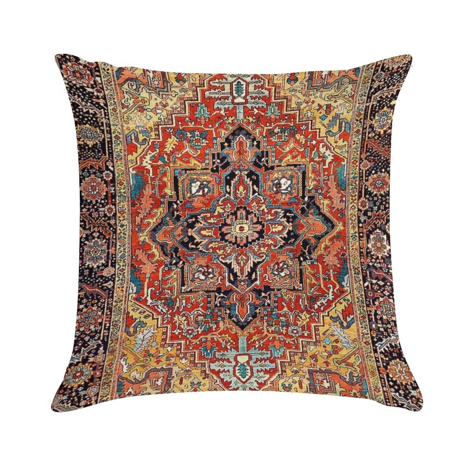 Heriz Persian Carpet Print Soft Ultra-Soft Texture Throw Pillow