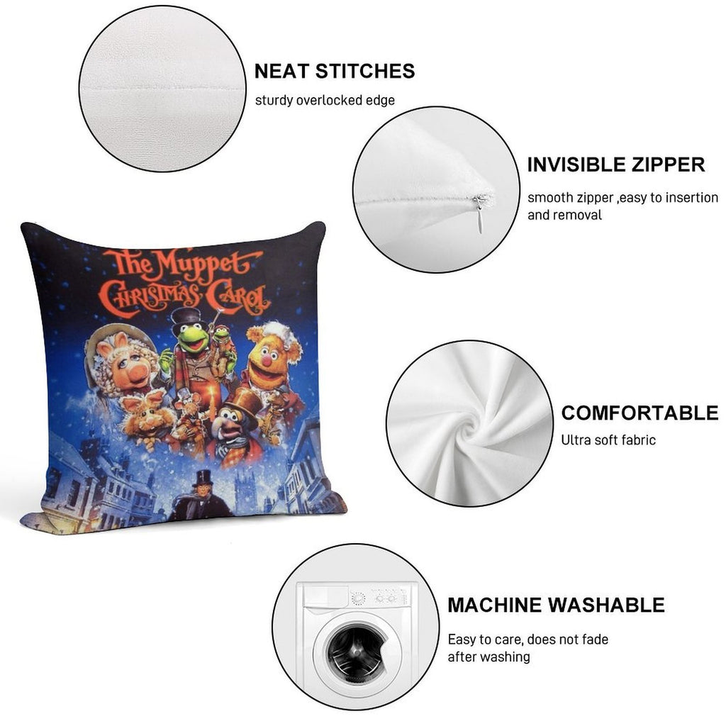 The Muppet Christmas Vitnage Soft Short Plush Fabric Throw Pillow
