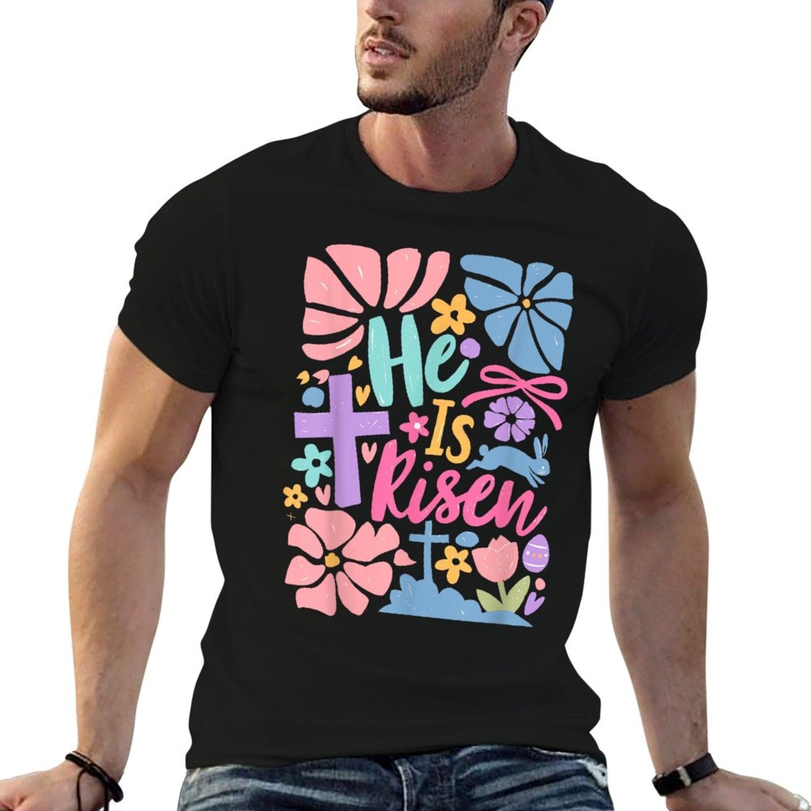He Is Risen Easter Cross Coquette Jesus Christian Religious  Affordable Price T-Shirt