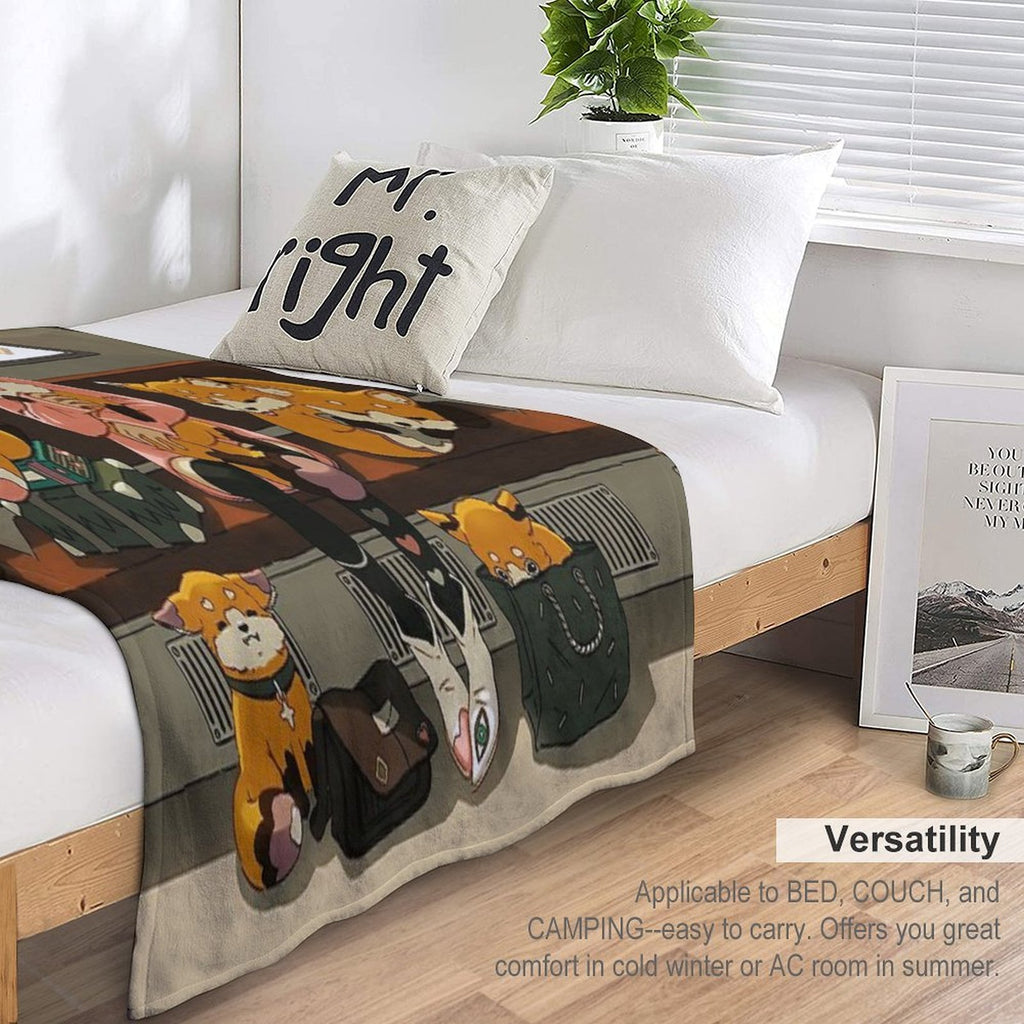 Witch And The Magic Foxes Wrinkle-free Throw Blanket