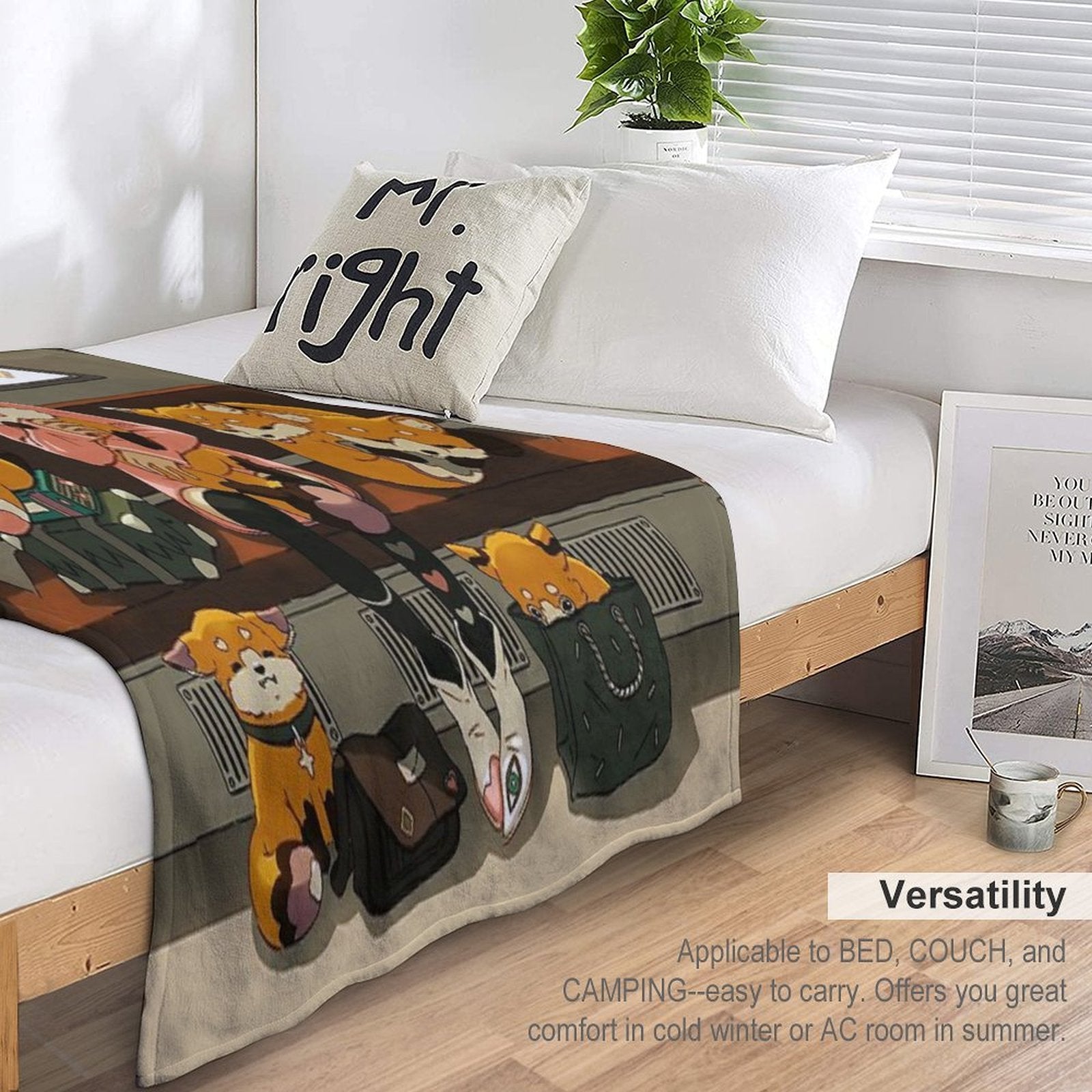 Witch And The Magic Foxes Wrinkle-free Throw Blanket