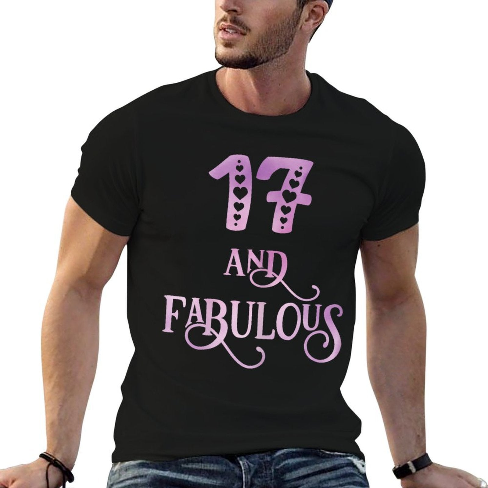 Girl 17 Years Old And Fabulous Girl 17th Birthday  Tagless Design T-Shirt