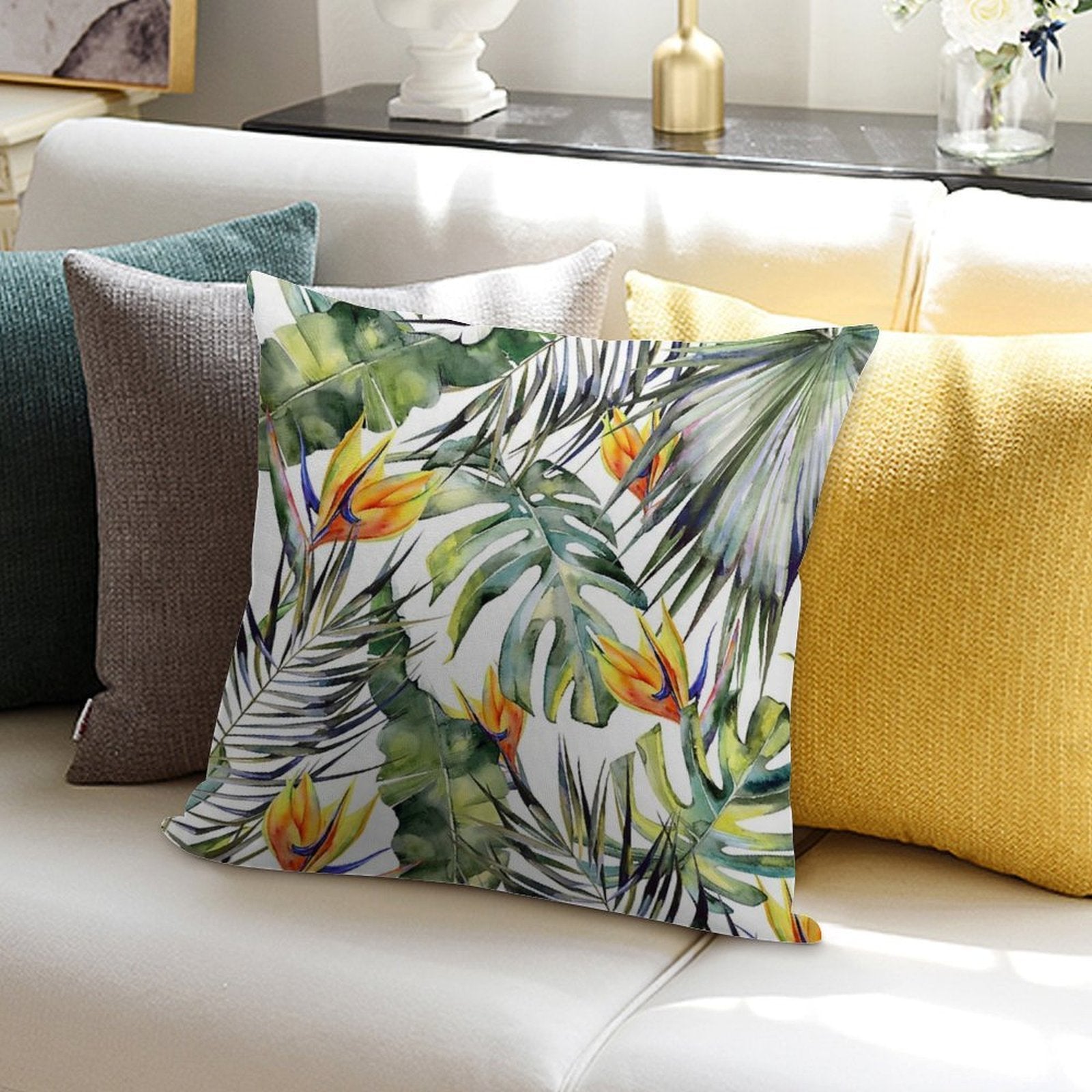TROPICAL GARDEN Soft Multiple Sizes Throw Pillow