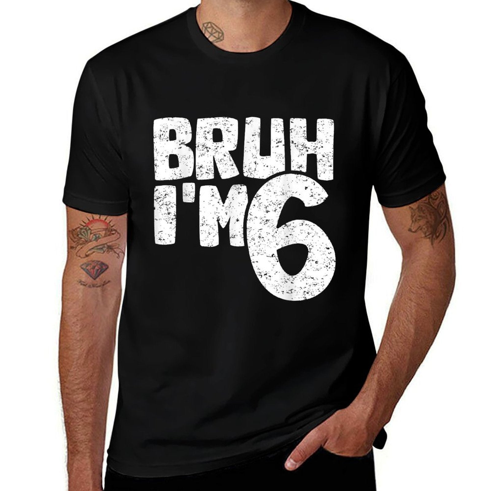 Bruh I'm 6 It's My 6th Birthday 6 Year Old Birthday  Relaxed-fit T-Shirt