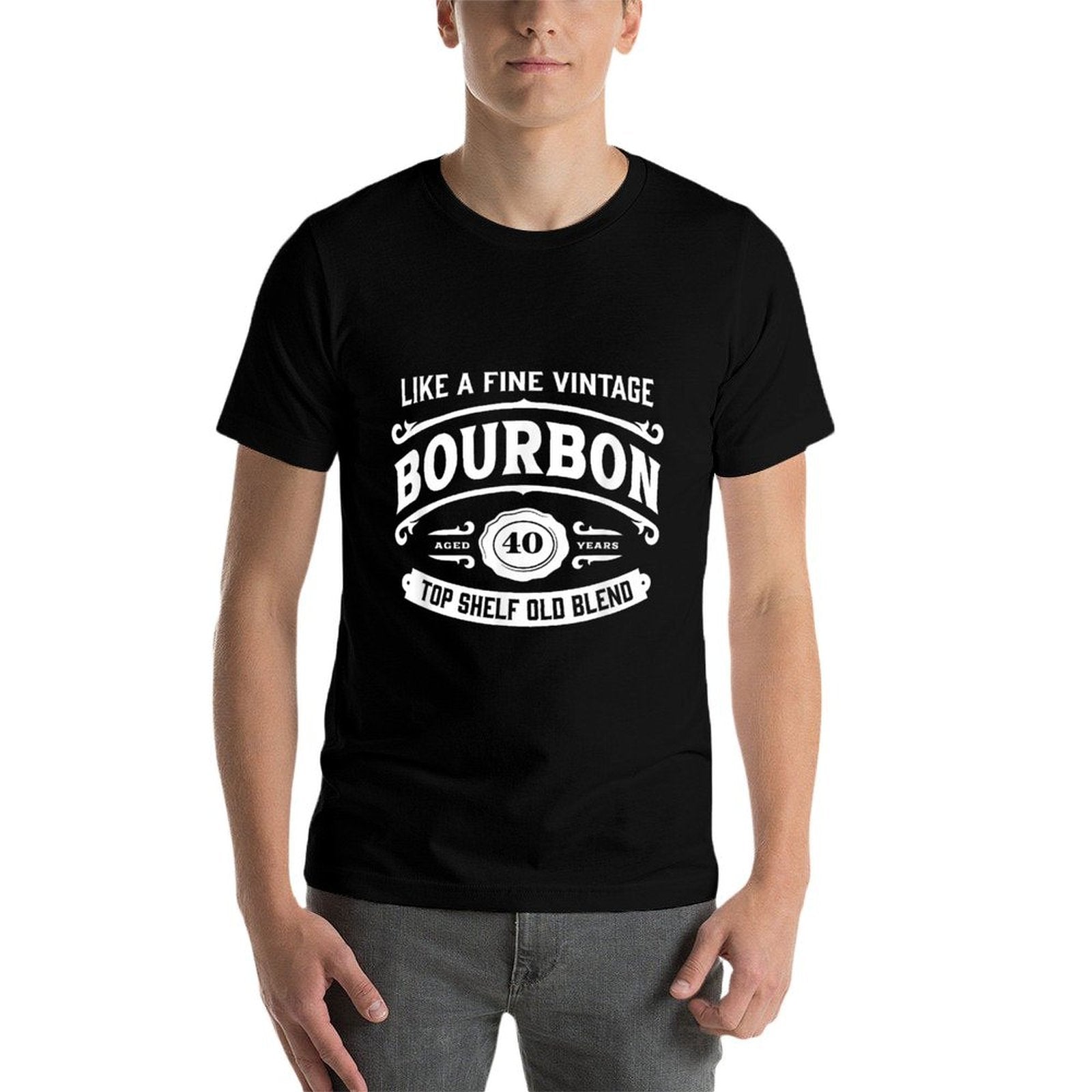 Vintage Bourbon Label for Bourbon Drinker 40th Birthday  Vintage-inspired T-Shirt