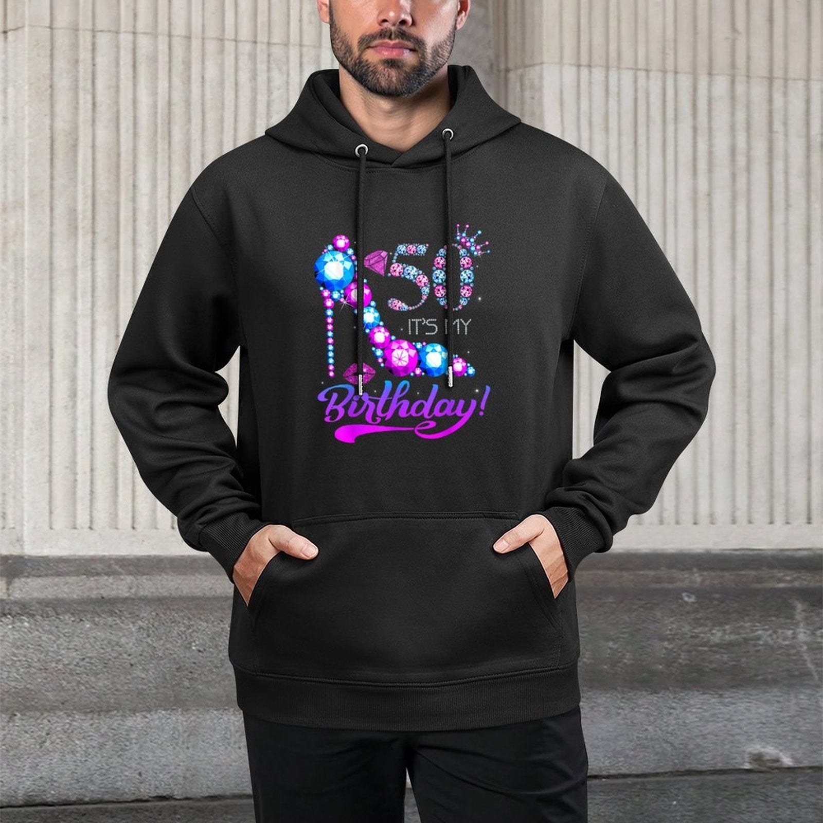 Cute 50 Years Old It's My 50th Birthday Party Gems High Heel Relaxed Fit Hoodie