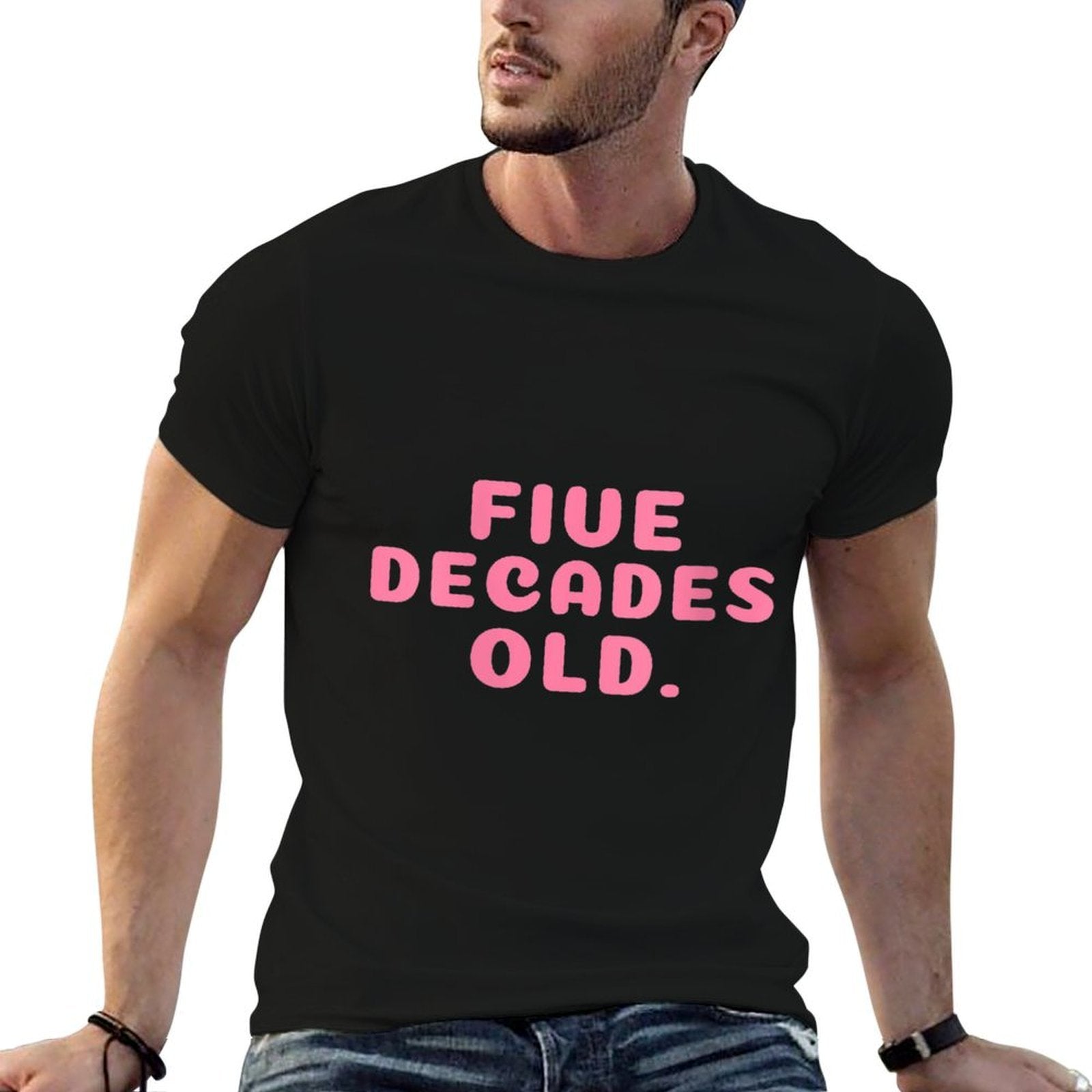 Womens Five Decades Old Funny 50th Birthday Gift  Moisture-wicking T-Shirt
