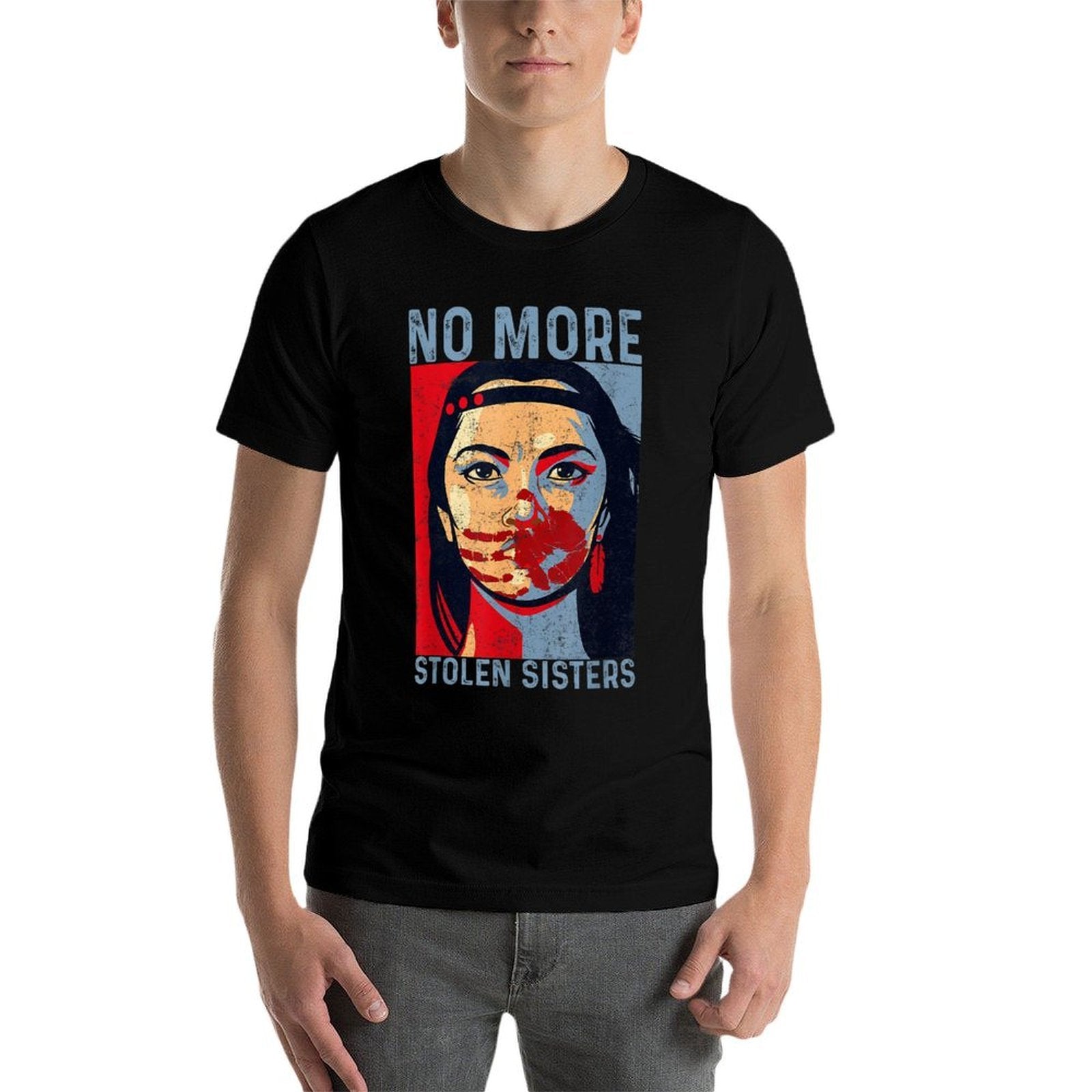 No More Stolen Sisters MMIW Justice Indigenous Native Women  Fade-proof Color T-Shirt