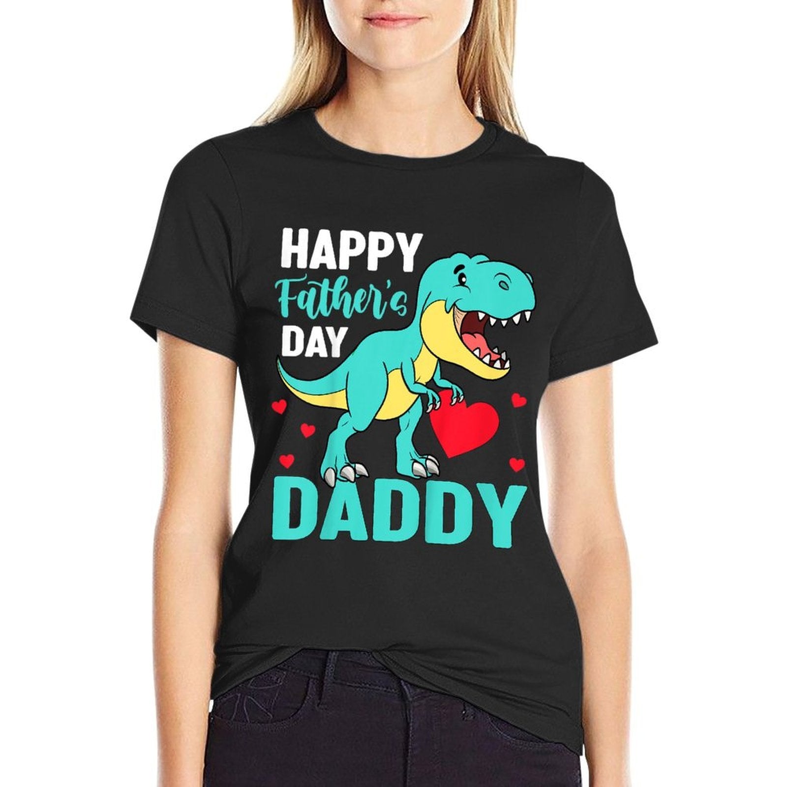 Kids Happy Fathers Day Daddy Trex Dino From Son Dad Toddler Boy  Polyester Blend T-Shirt