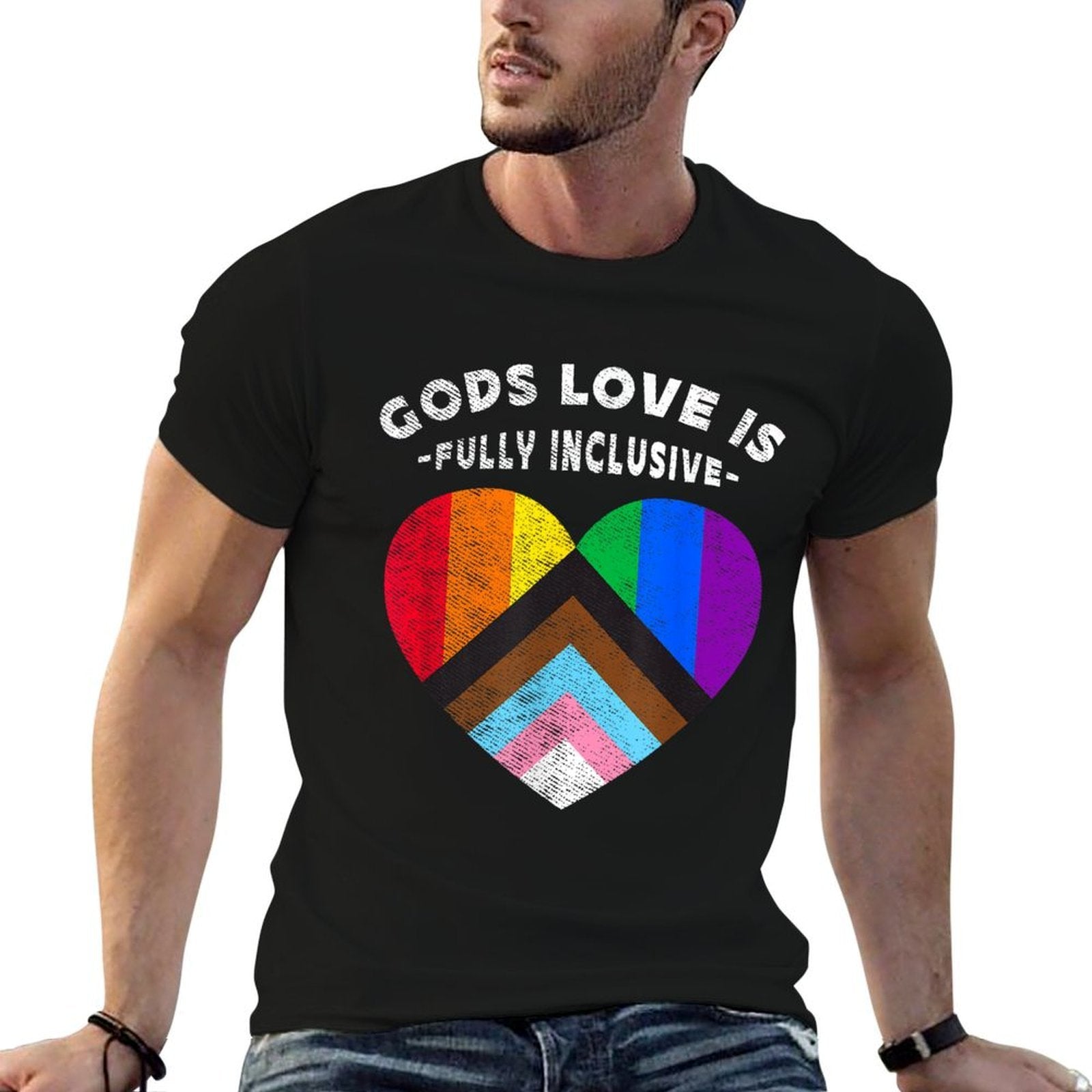 Gods Love Is Fully Inclusive Christian Gay Lesbian LGBT  Polyester Blend T-Shirt