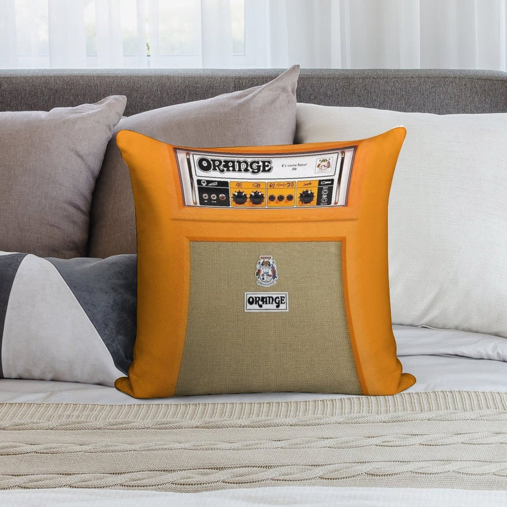 Orange Soft Short Plush Fabric Throw Pillow