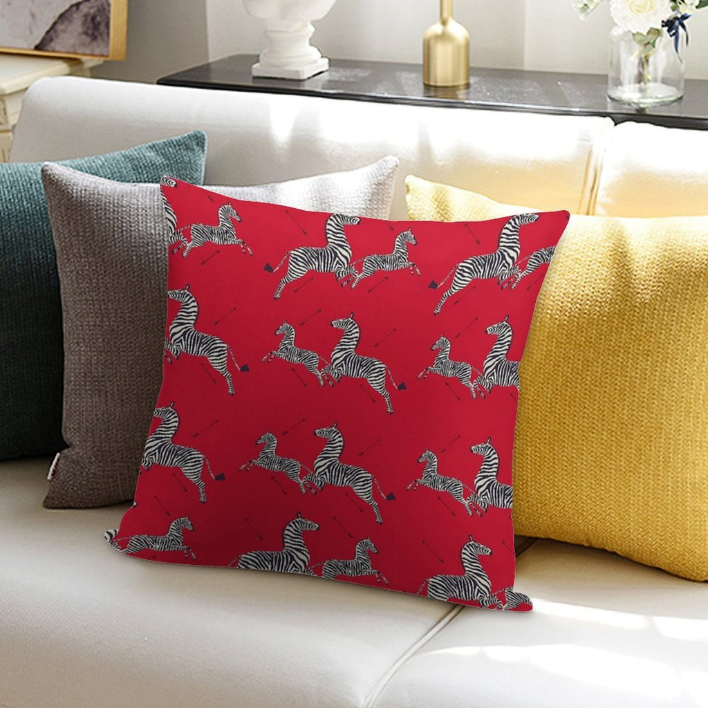 Scalamandré Zebra (red)  The Royal Tenenbaums Soft Ultra-Soft Texture Throw Pillow