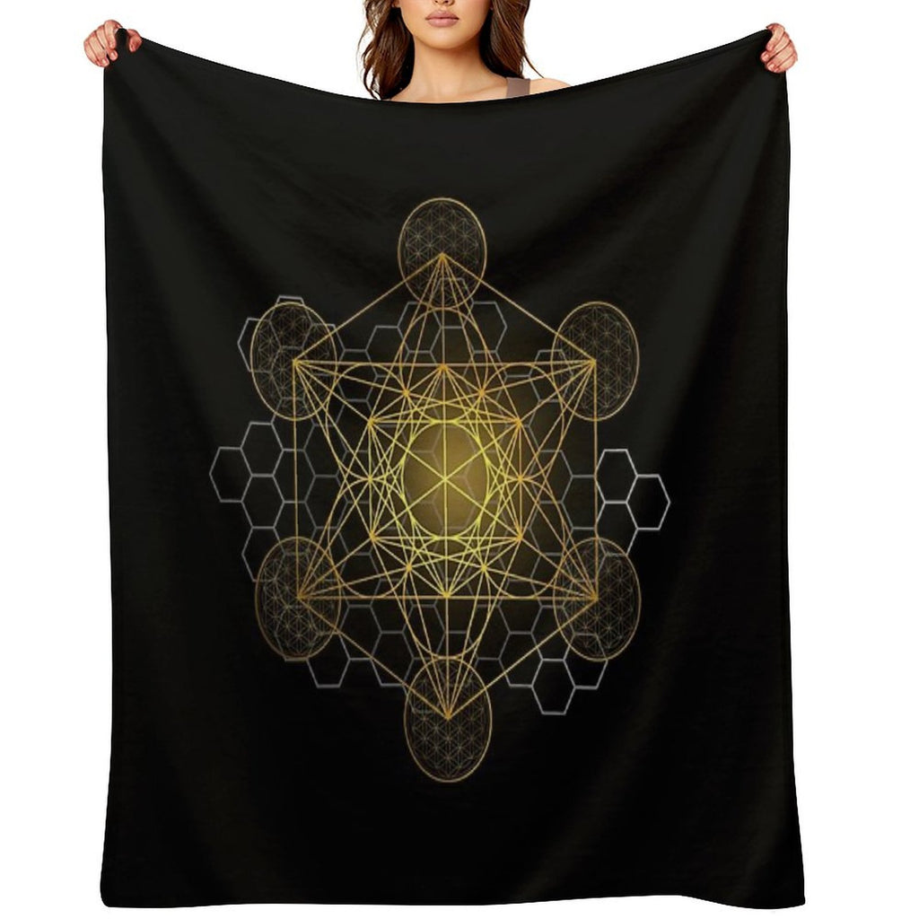 Sacred Geometry Metatron's Cube Quick-dry Throw Blanket