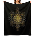 Sacred Geometry Metatron's Cube Quick-dry Throw Blanket