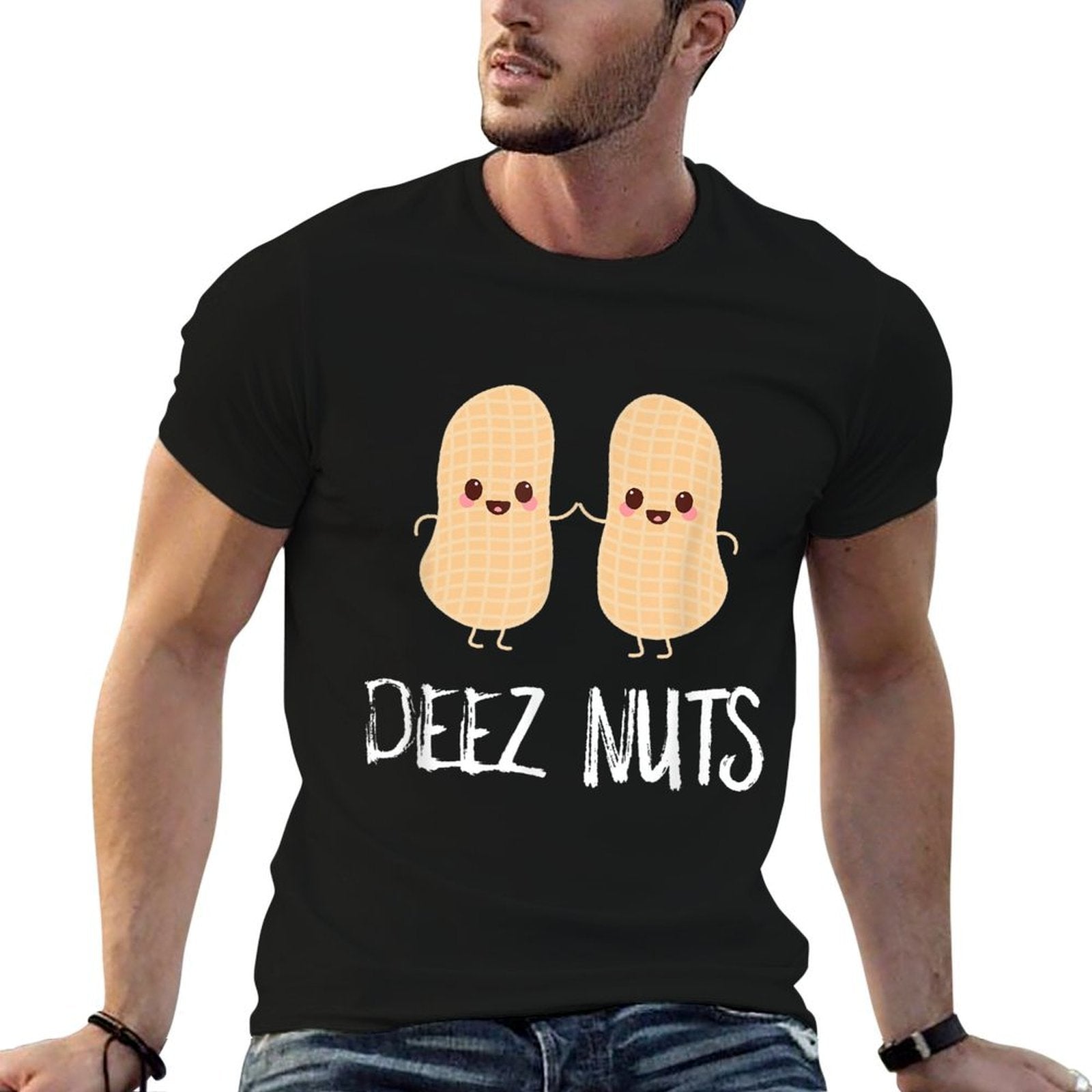 Peanut Food Funny Kawaii Cute Meme Deez Nuts Joke Gift  Rolled Sleeves T-Shirt