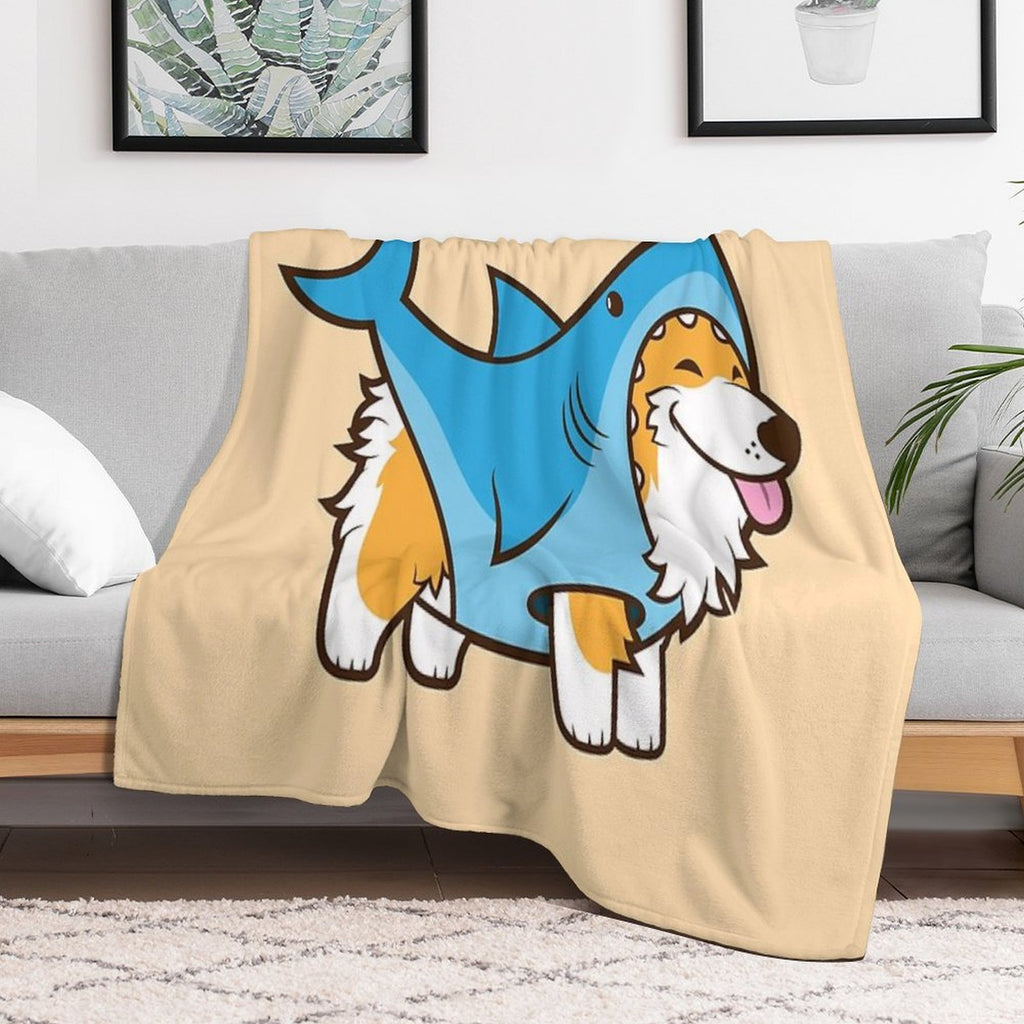 Corgi In A Shark Suit All-season Throw Blanket