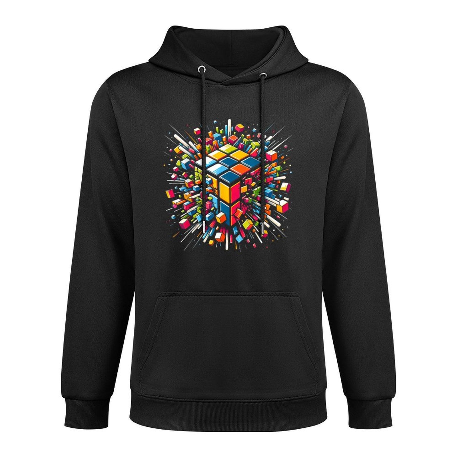 Exploding Cube Speed Cubing Puzzle Master Cotton-Polyester Blend Hoodie