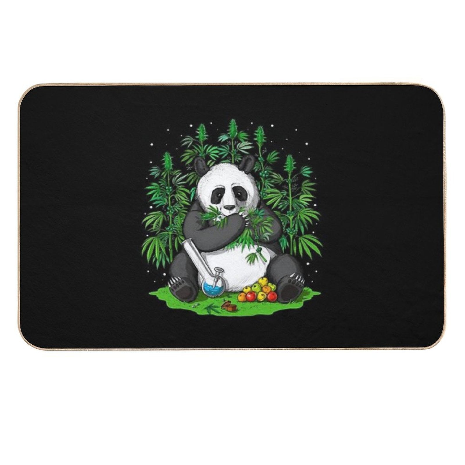 Panda Hippie Stoner  Stain-Proof Bath Mat