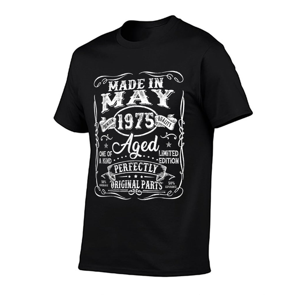Vintage Made In May 1975 50 Years Old 50th Birthday Men Dad Comfortable T-Shirt