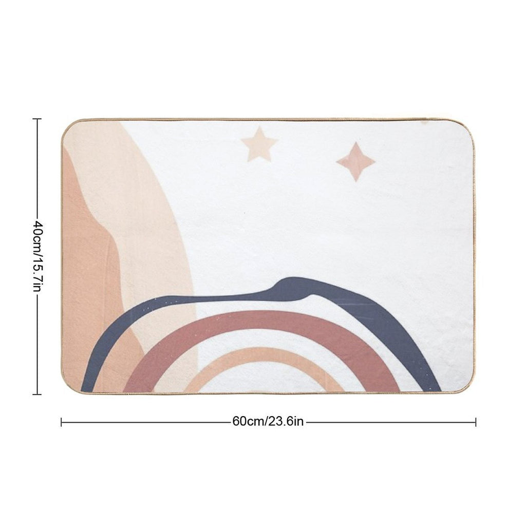 Mountain Haze 2 - Landscape Line Art Abstract Simple Lines  Stain-Proof Bath Mat