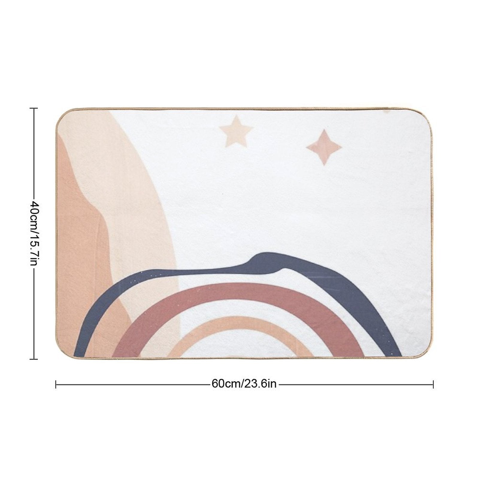 Mountain Haze 2 - Landscape Line Art Abstract Simple Lines  Stain-Proof Bath Mat