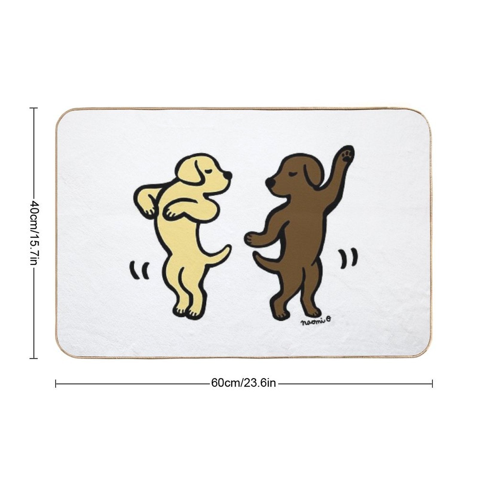 Dancing Yellow And Chocolate Labradors  Repositionable Bath Mat