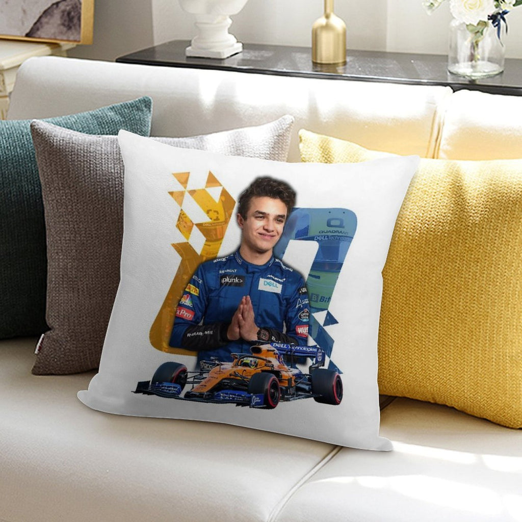 Lando Norris #4 - Racing Design Soft Washable Throw Pillow