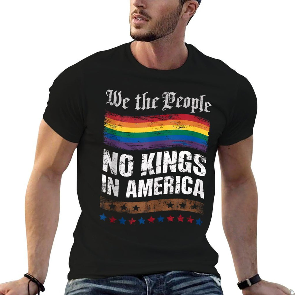 No Kings In America We The People Political Men Women  Slim-fit Cut T-Shirt