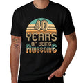 40 Years Of Being Awesome 40 Years Old Retro 40th Birthday  Relaxed-fit T-Shirt