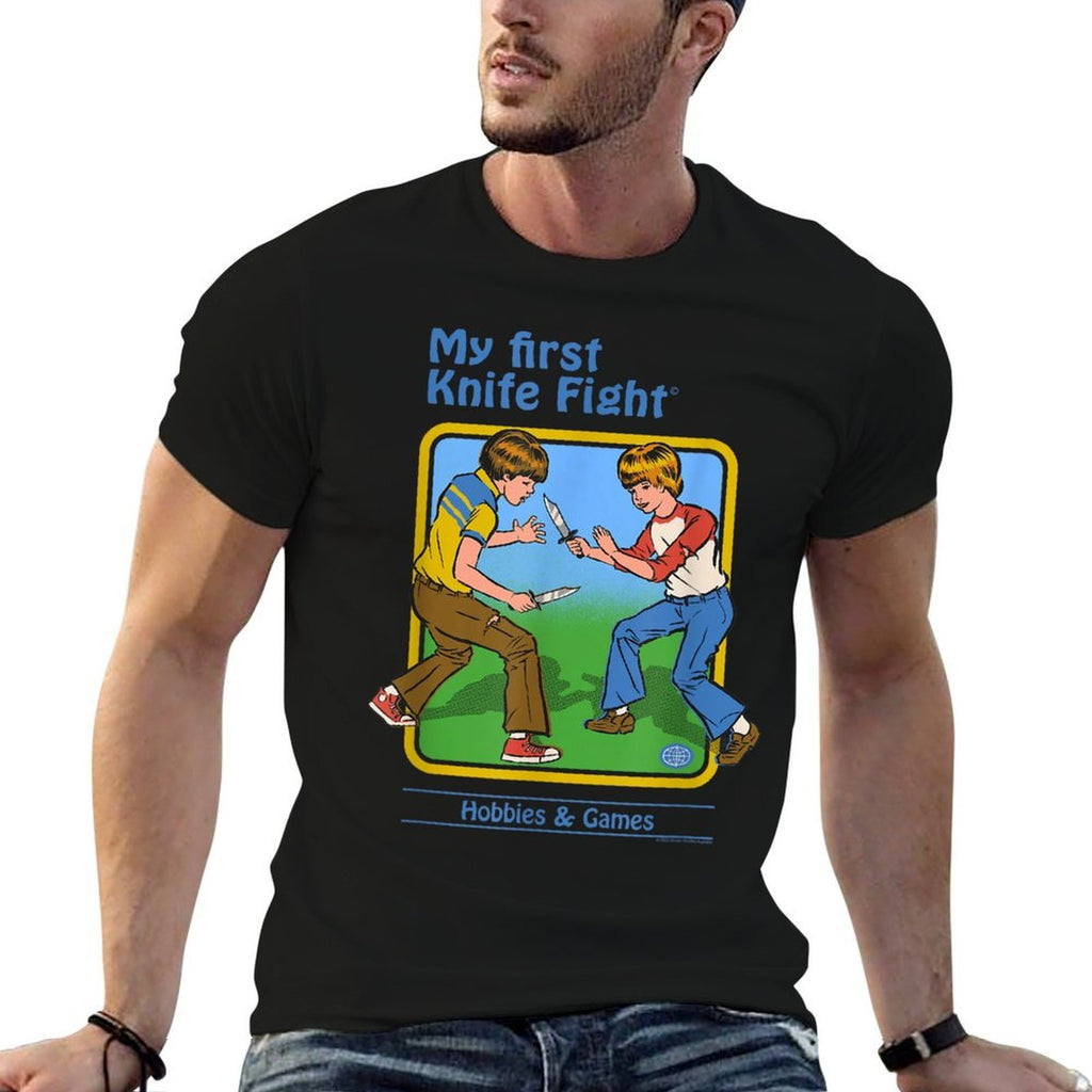 Steven Rhodes My First Knife Fight Retro Dark Humor  Quick-drying T-Shirt
