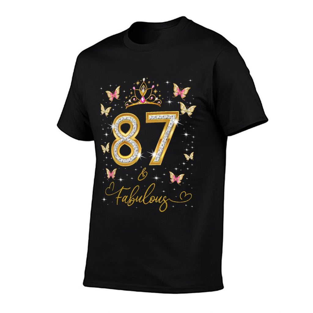 87 And Fabulous, 87 Years Old Women, 87th Birthday Queen  Summer-ready Fabric T-Shirt