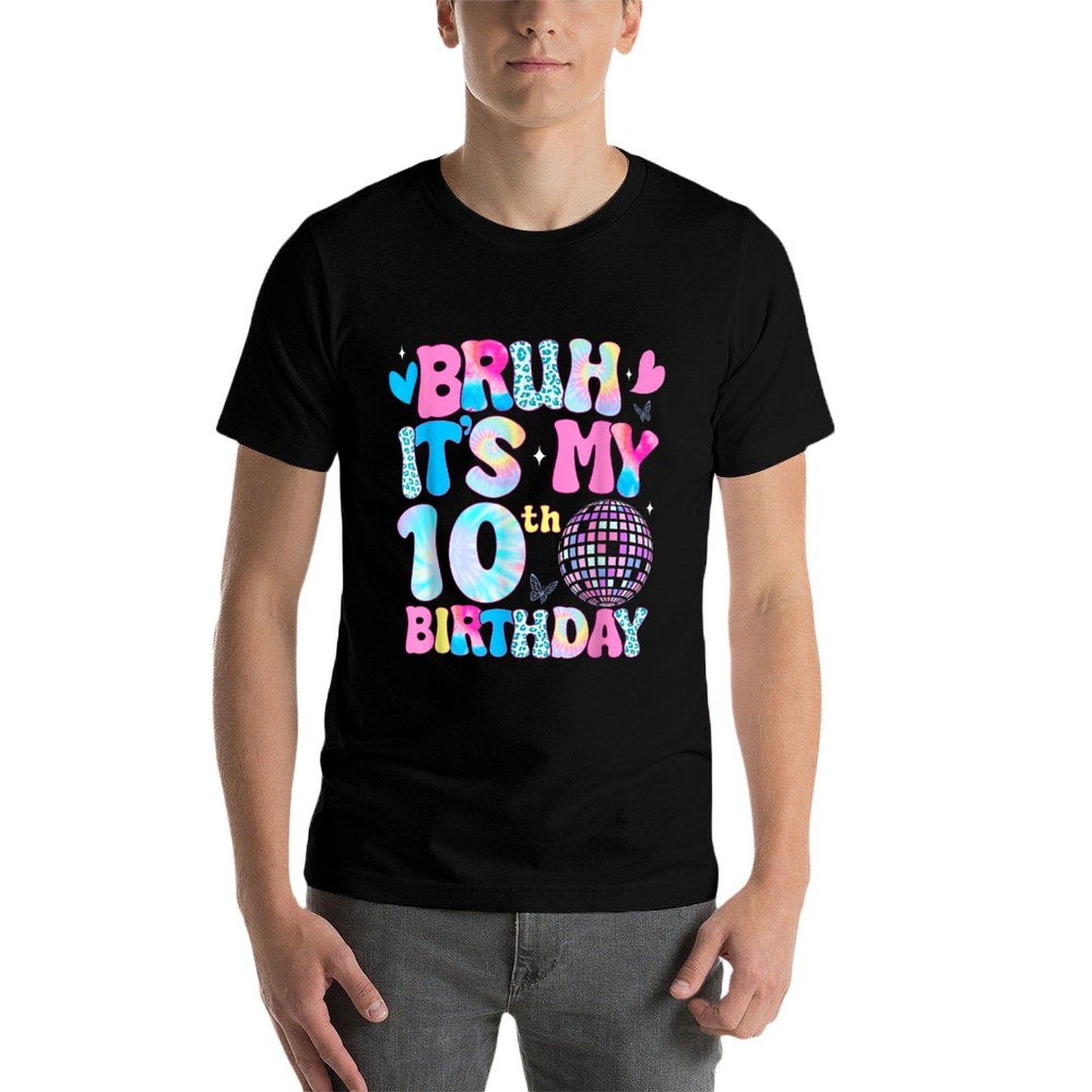 Bruh It's My 10th Birthday Groovy 10 Year Old 10th Birthday  Odor-resistant T-Shirt