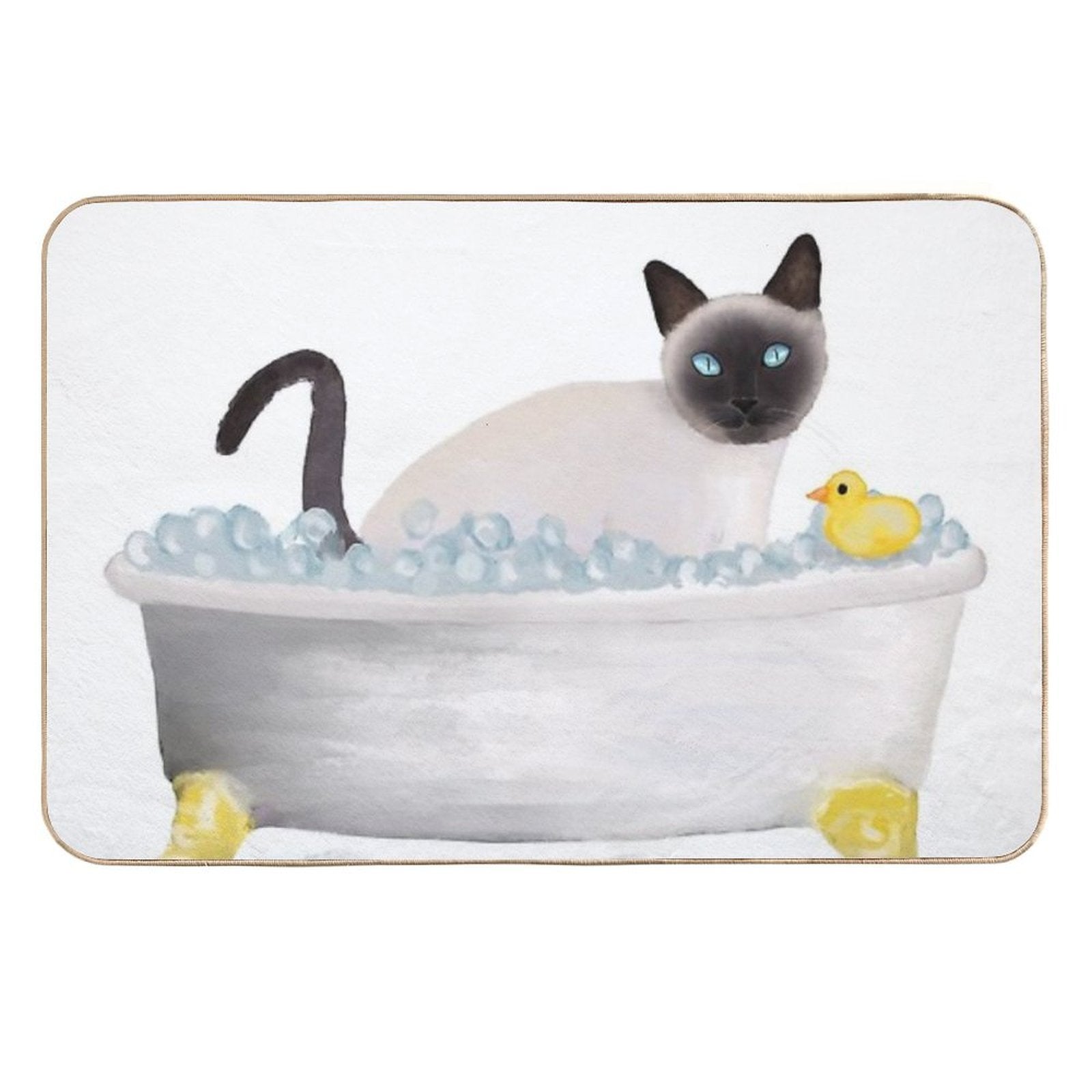 Cat In The Bathtub  Slip-Resistant Bath Mat