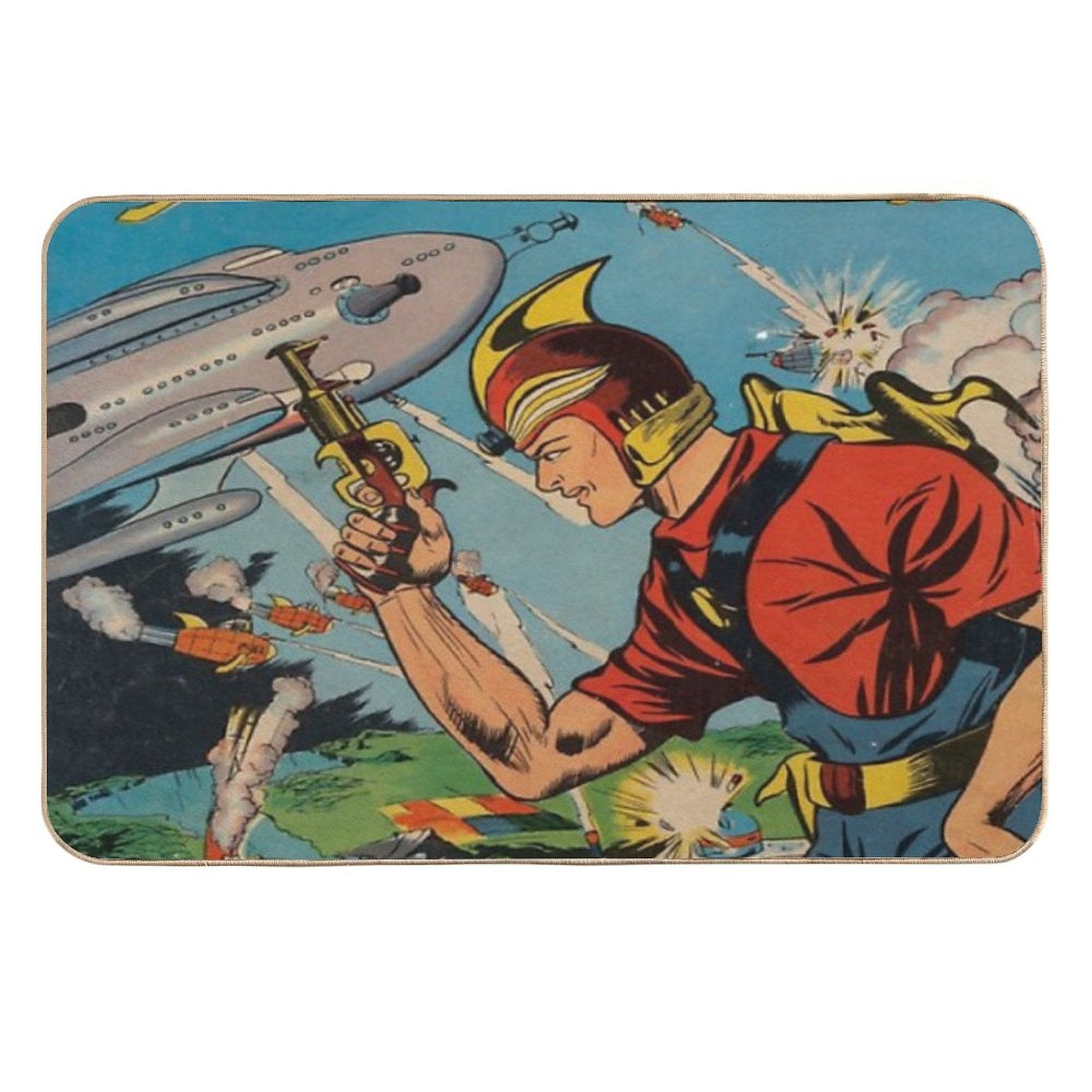 Buck Rogers Vintage Comic Boys Retro Hipster Print Mask Gift  Stain-Proof Bath Mat