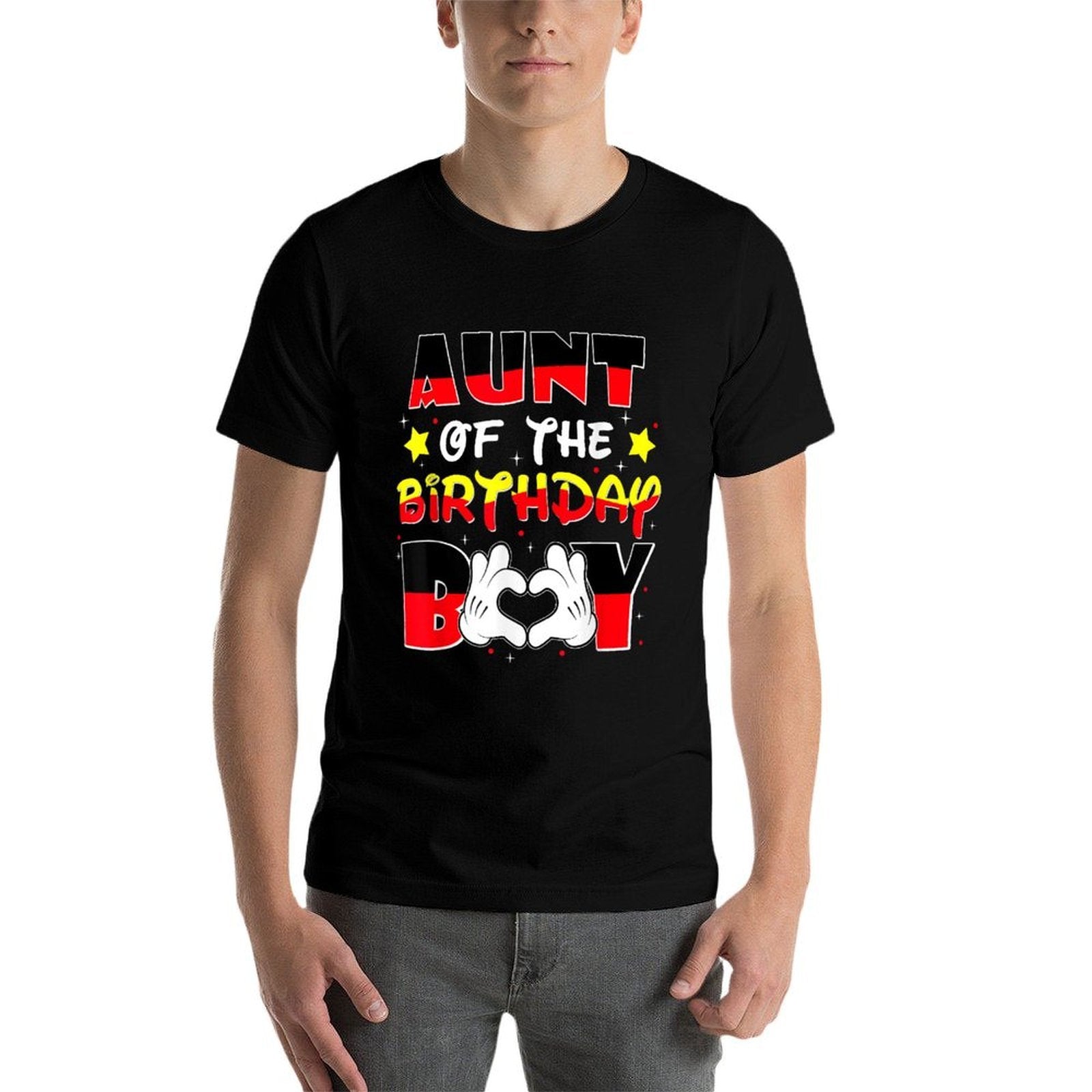 Aunt Of The Birthday Boy Matching Nephew Family Bday  Heathered Texture T-Shirt